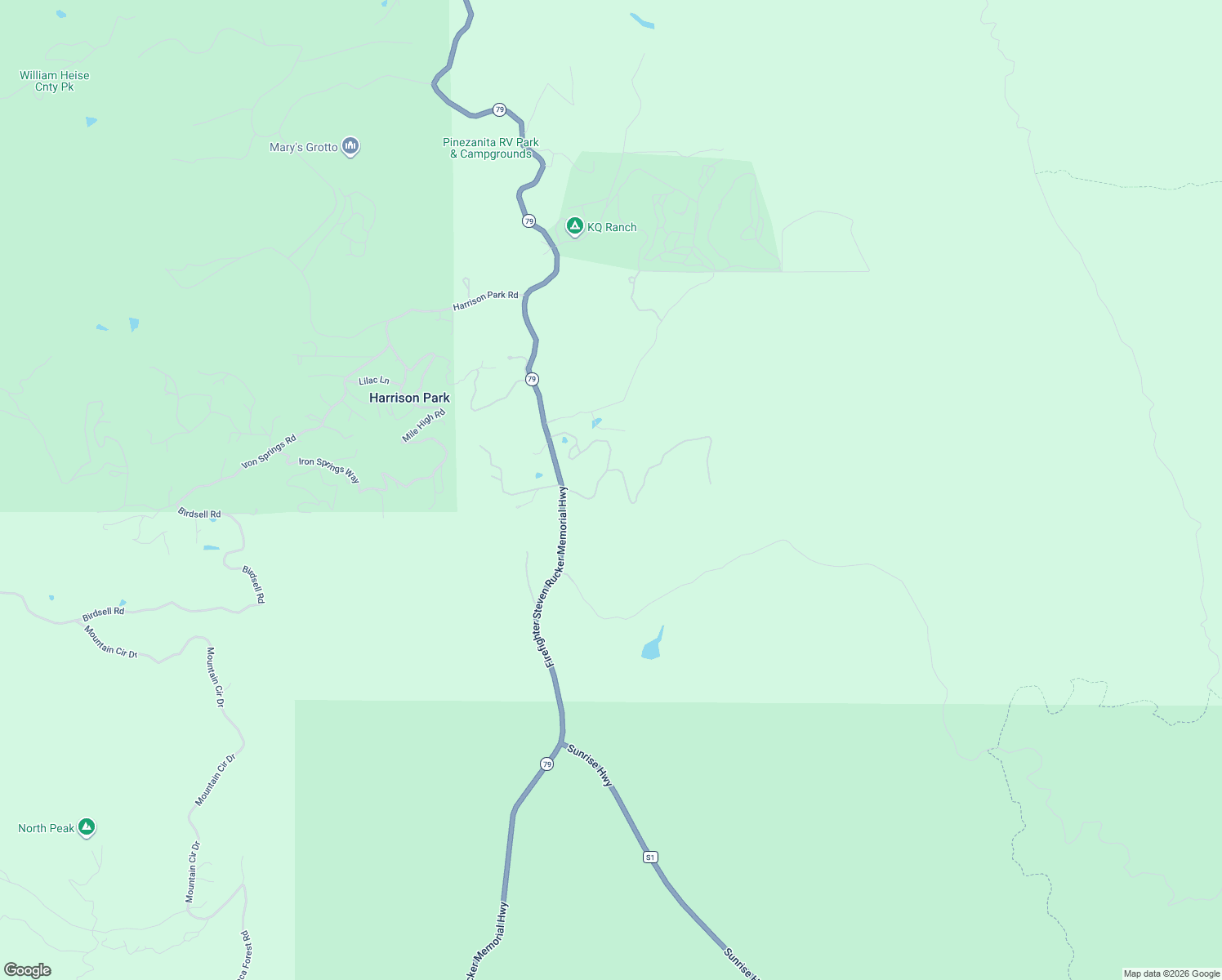map of restaurants, bars, coffee shops, grocery stores, and more near 17893 Winn Ranch Road in Julian
