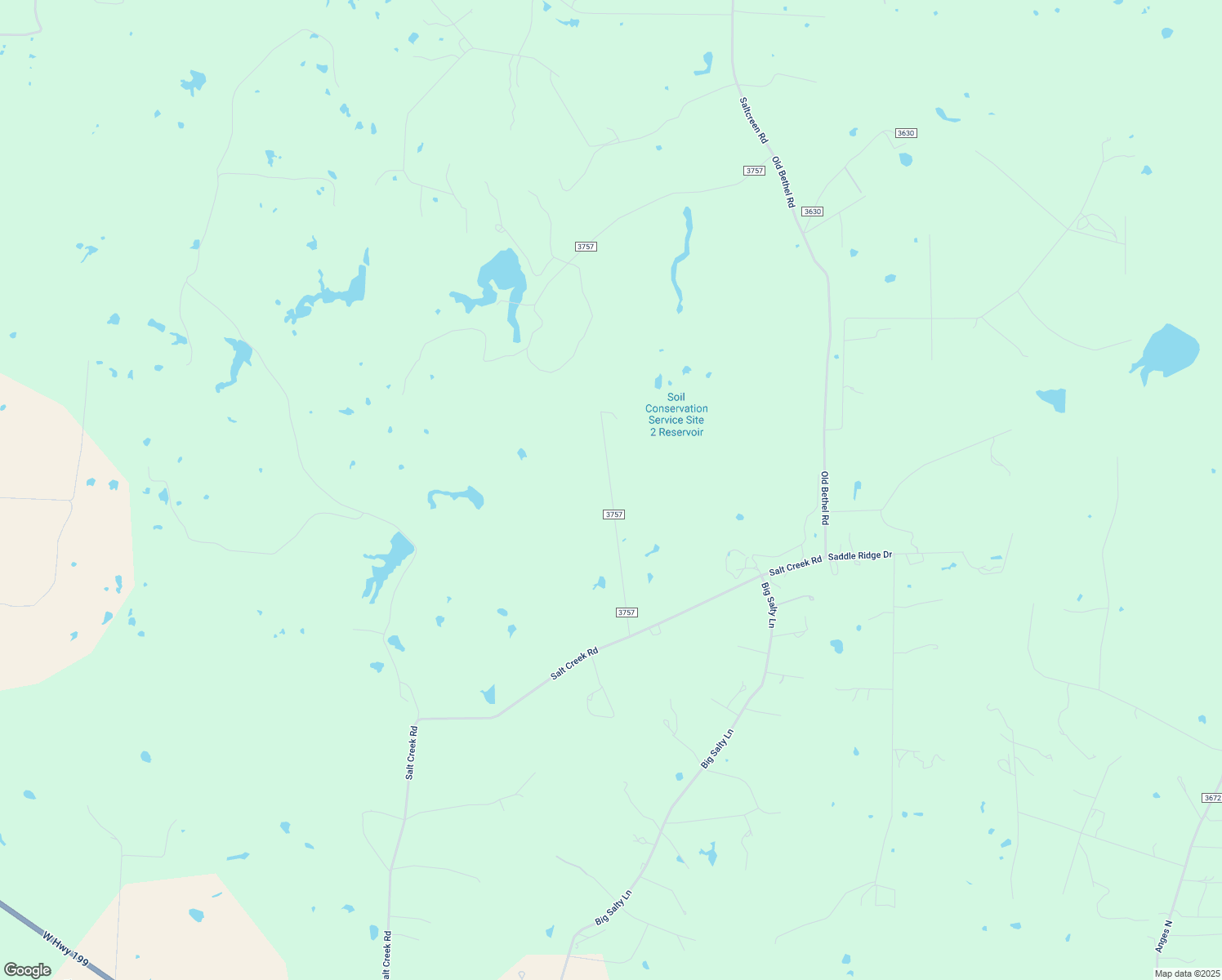 map of restaurants, bars, coffee shops, grocery stores, and more near 194 County Road 3757 in Springtown