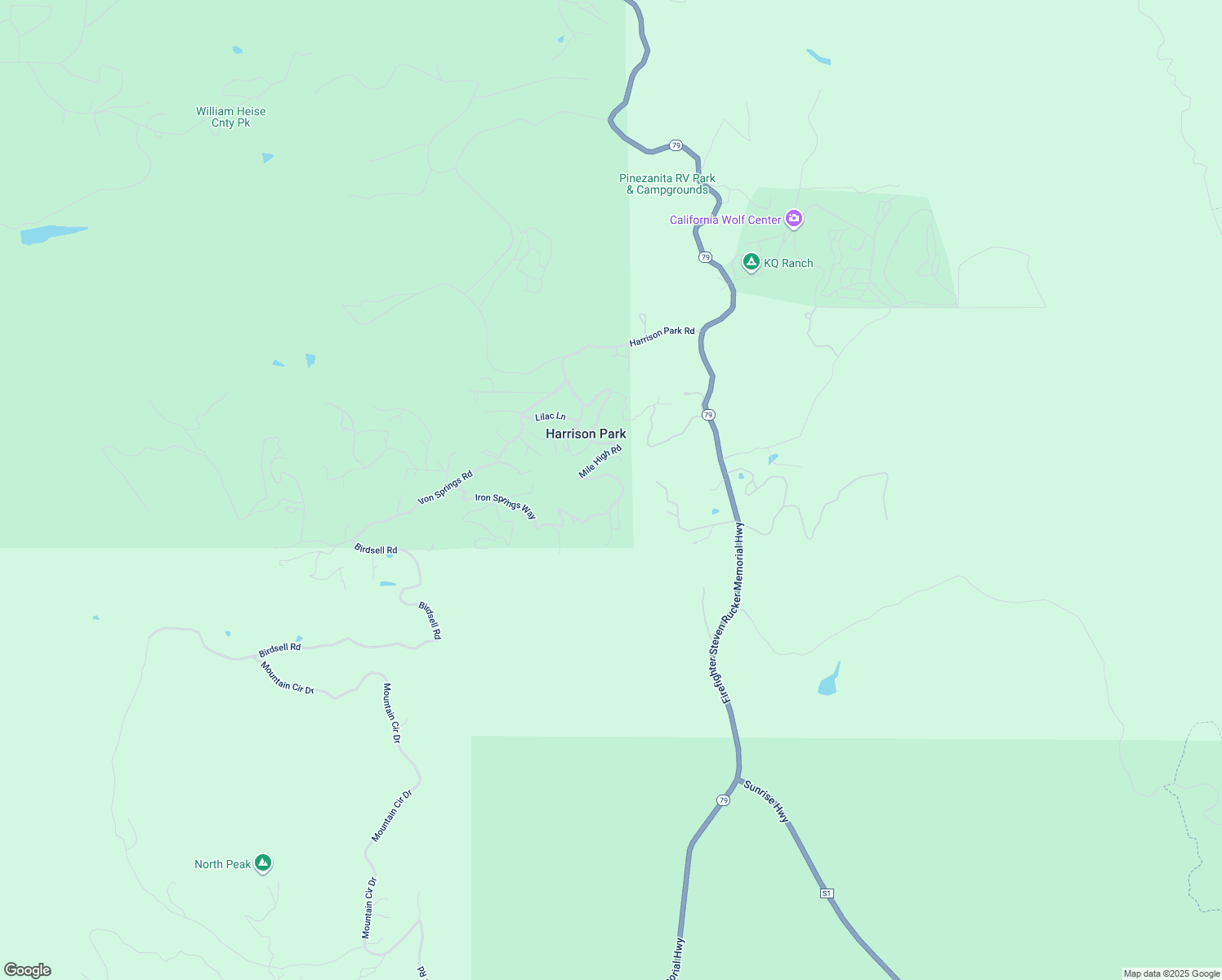 map of restaurants, bars, coffee shops, grocery stores, and more near 17184 Mile High Road in Julian