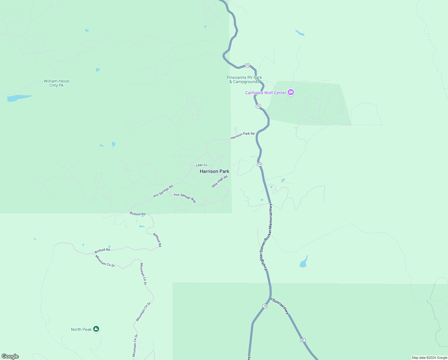 map of restaurants, bars, coffee shops, grocery stores, and more near Mile Hi Road in San Diego County