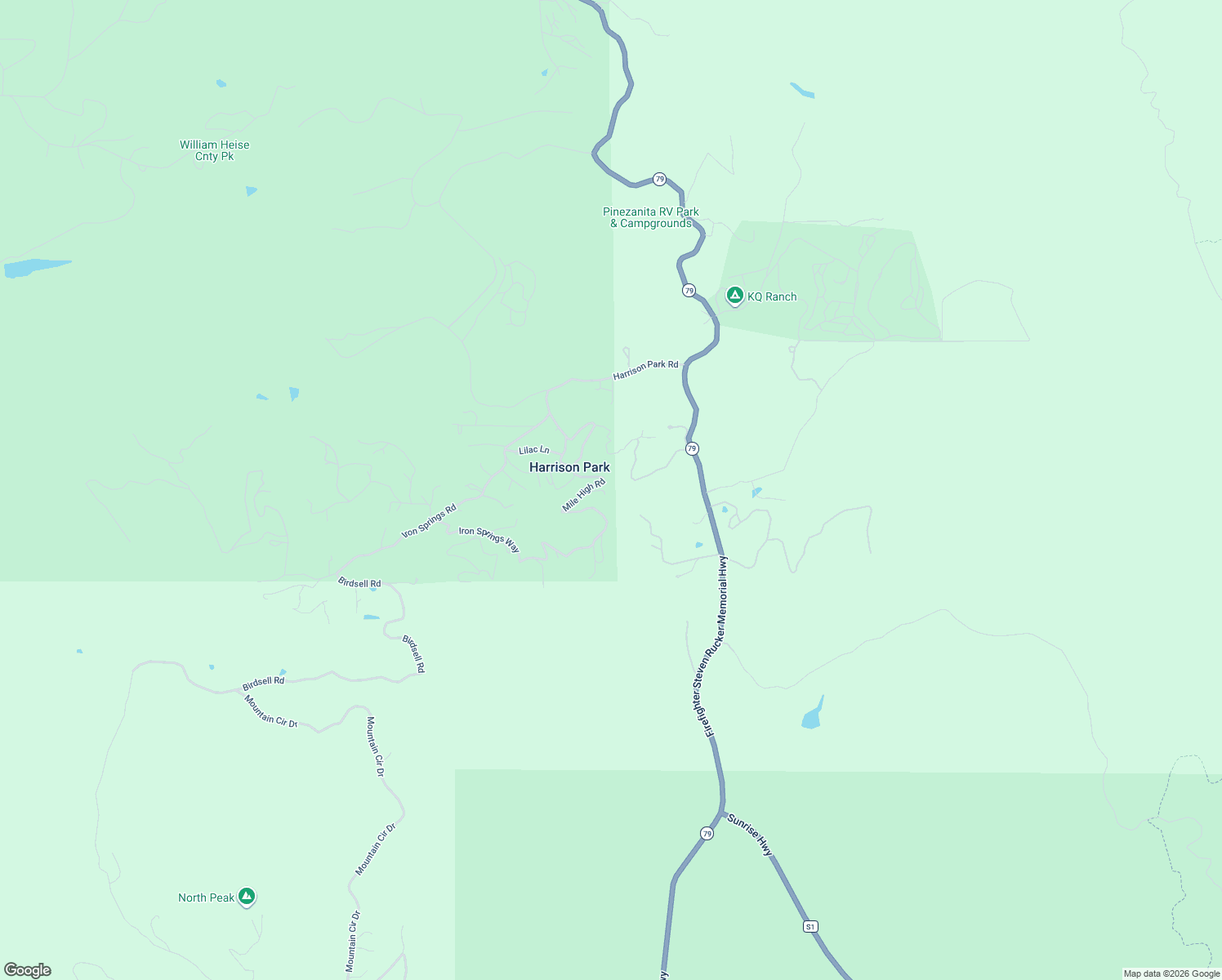 map of restaurants, bars, coffee shops, grocery stores, and more near 17807 Oak Lake Lane in Julian
