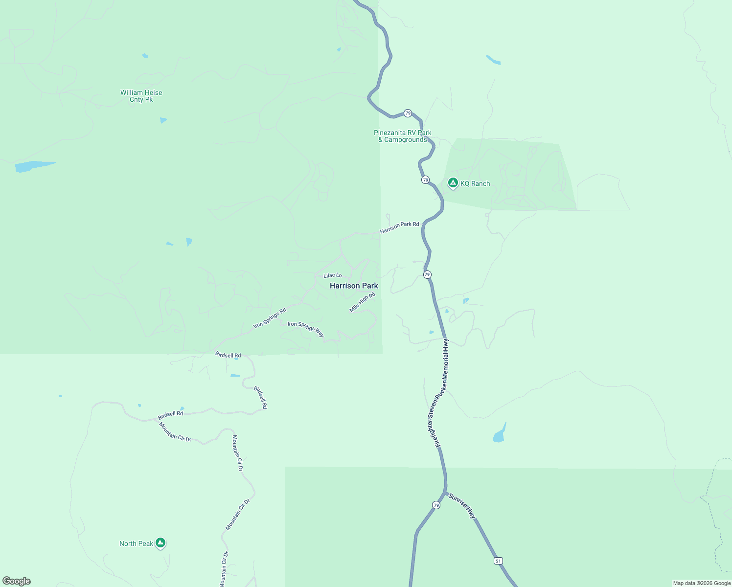 map of restaurants, bars, coffee shops, grocery stores, and more near 17486 Pine Tree Lane in Julian