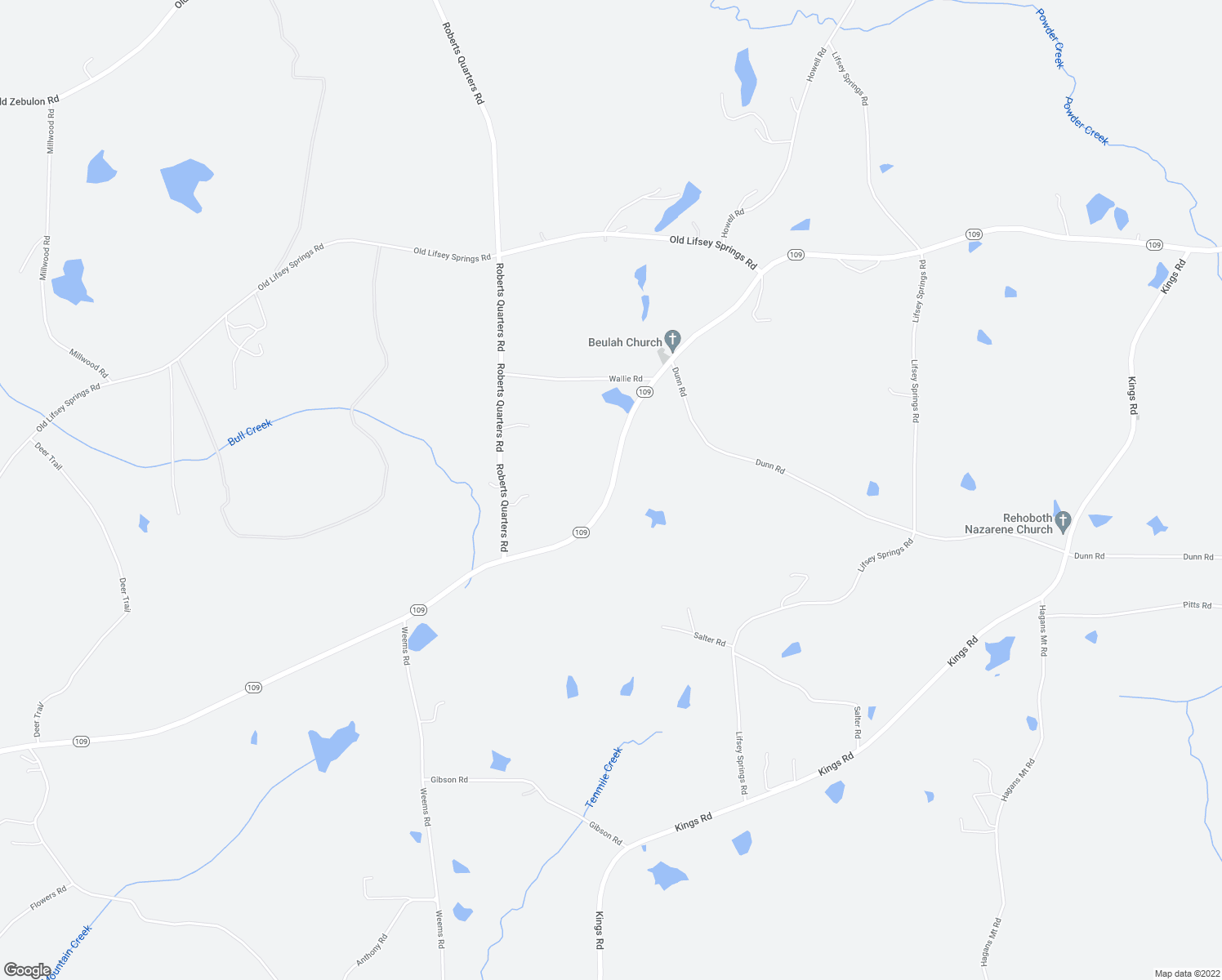 map of restaurants, bars, coffee shops, grocery stores, and more near 7130 Georgia 109 in Molena