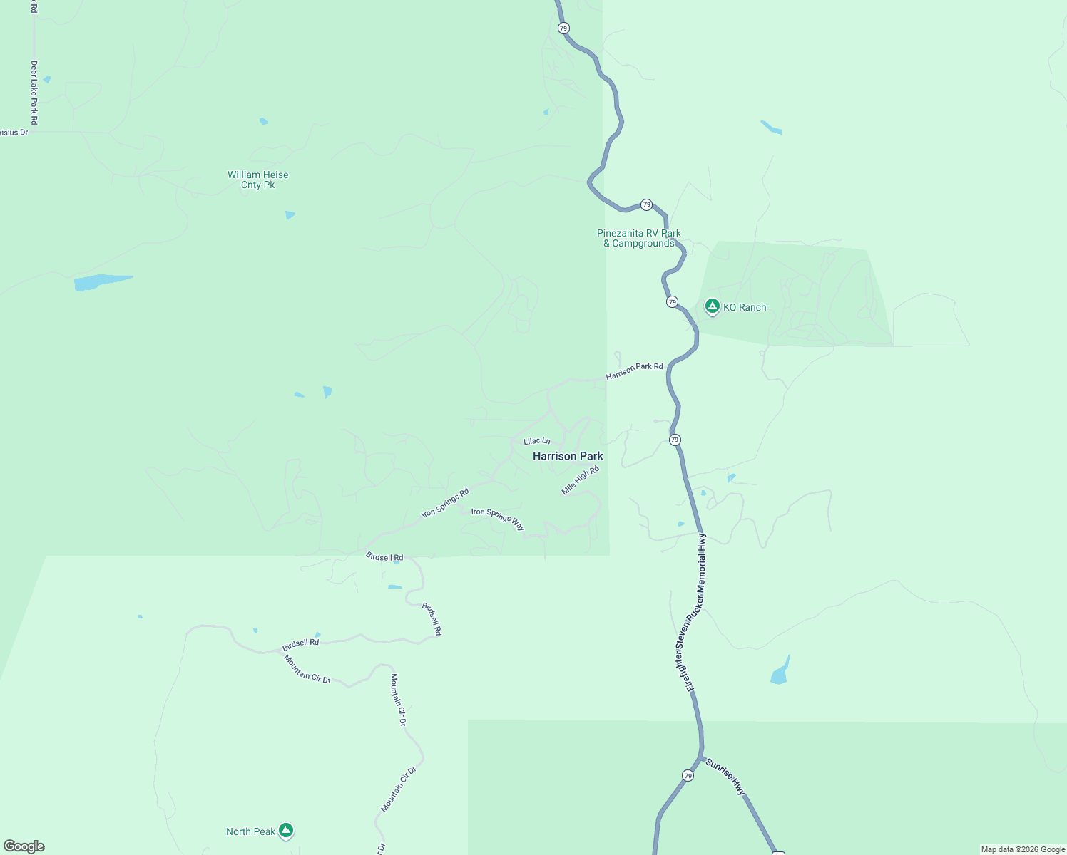 map of restaurants, bars, coffee shops, grocery stores, and more near 35148 Lilac Lane in Julian