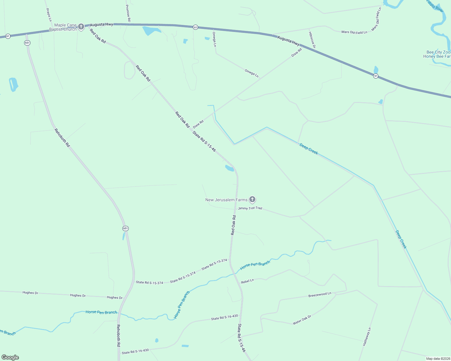 map of restaurants, bars, coffee shops, grocery stores, and more near 5159 Red Oak Rd in Cottageville