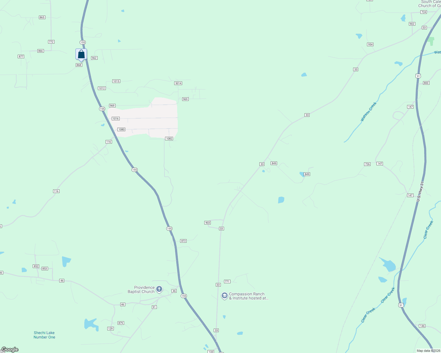 map of restaurants, bars, coffee shops, grocery stores, and more near 1355 County Road 33 in Calera