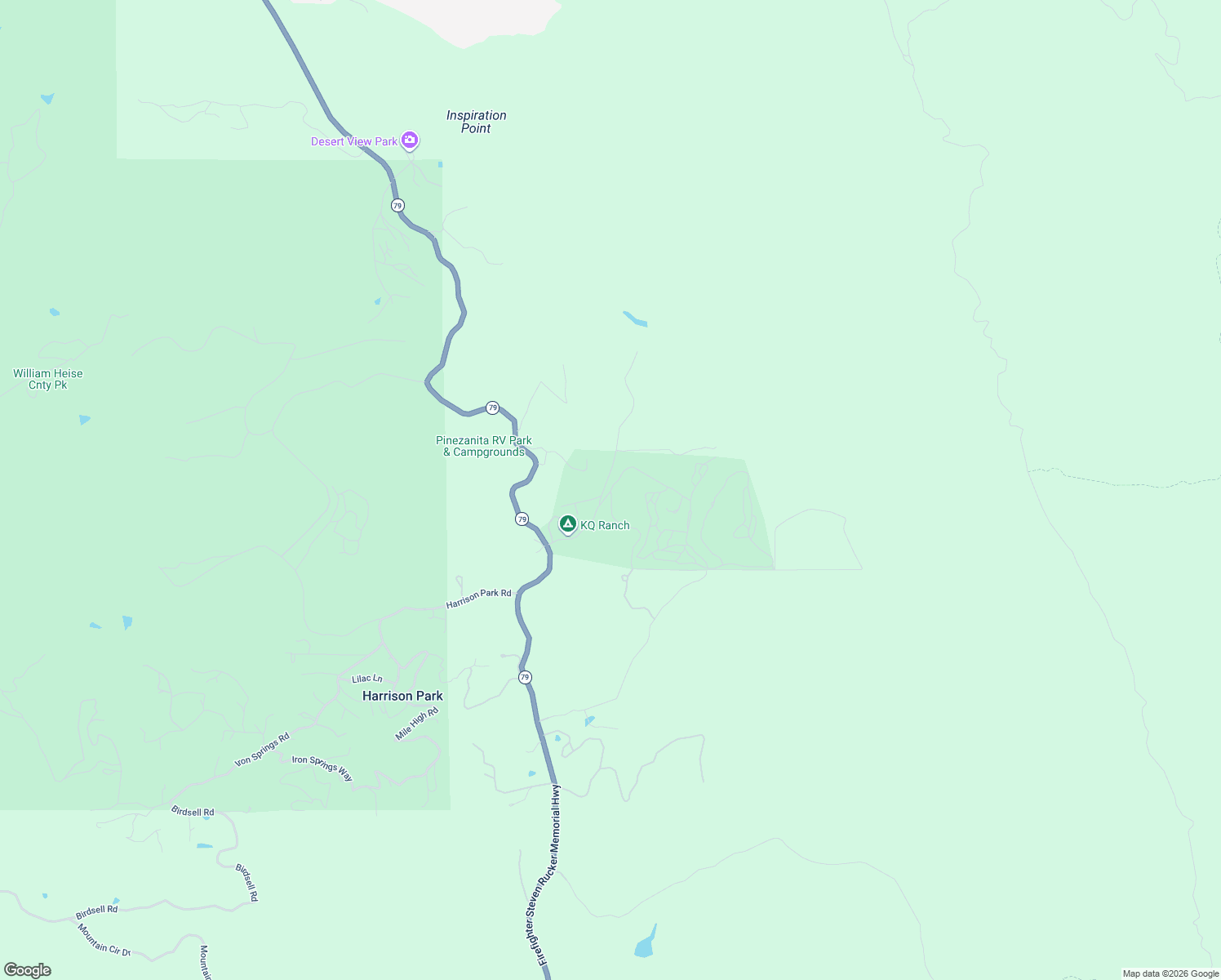 map of restaurants, bars, coffee shops, grocery stores, and more near 484 K Q Ranch Road in Julian