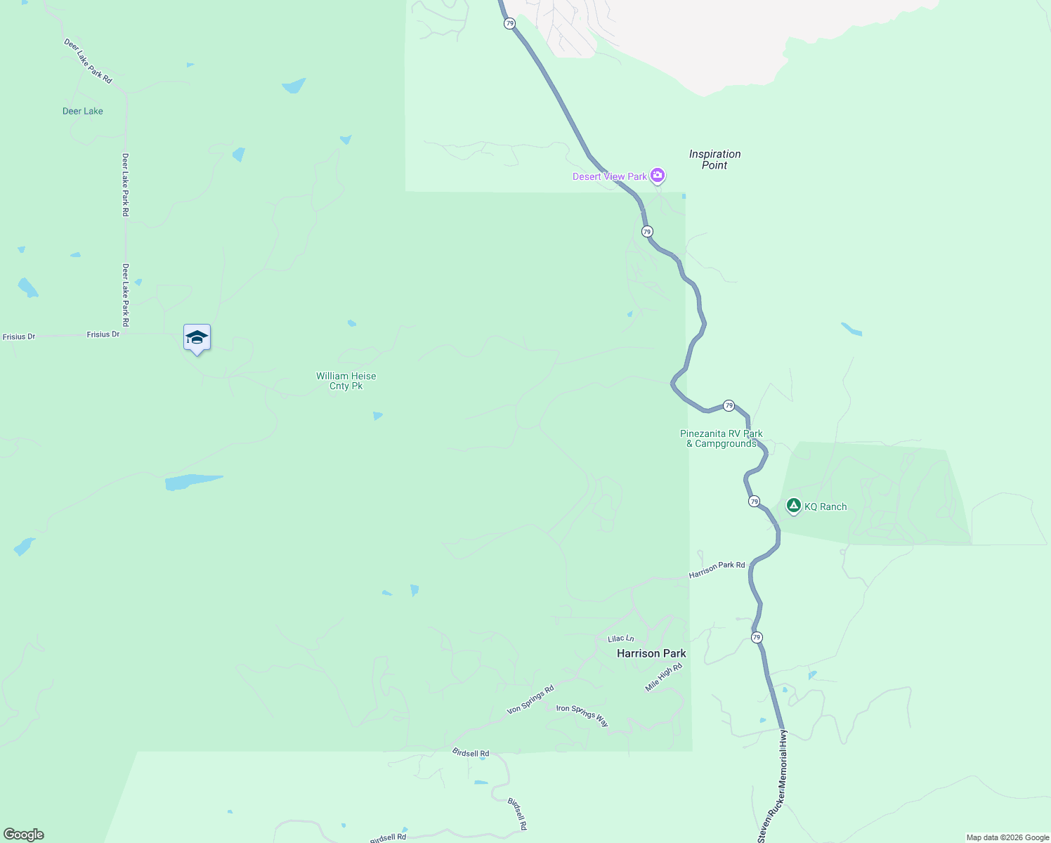 map of restaurants, bars, coffee shops, grocery stores, and more near 4499 Toyon Mountain Road in Julian