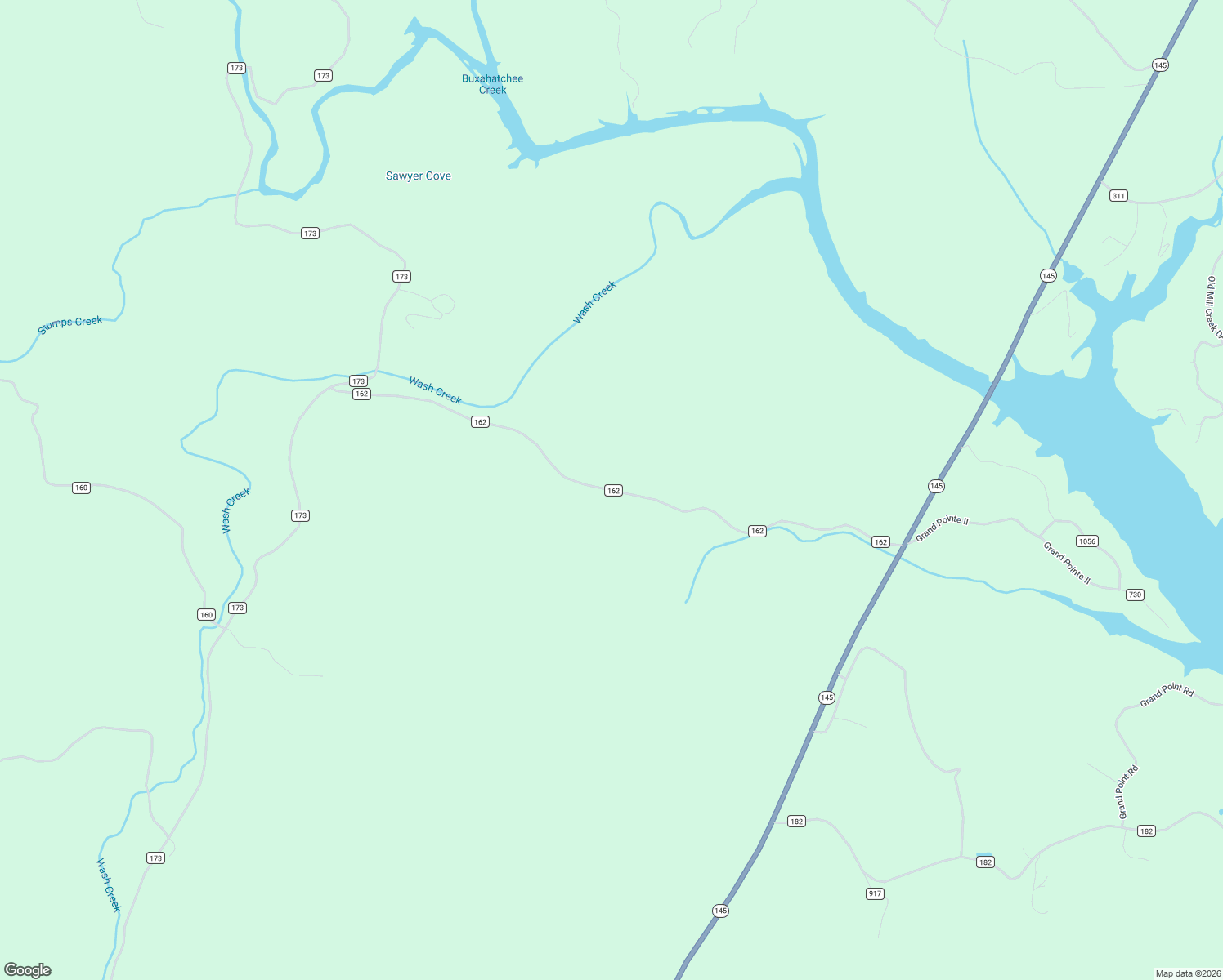 map of restaurants, bars, coffee shops, grocery stores, and more near County Road 162 in Chilton County