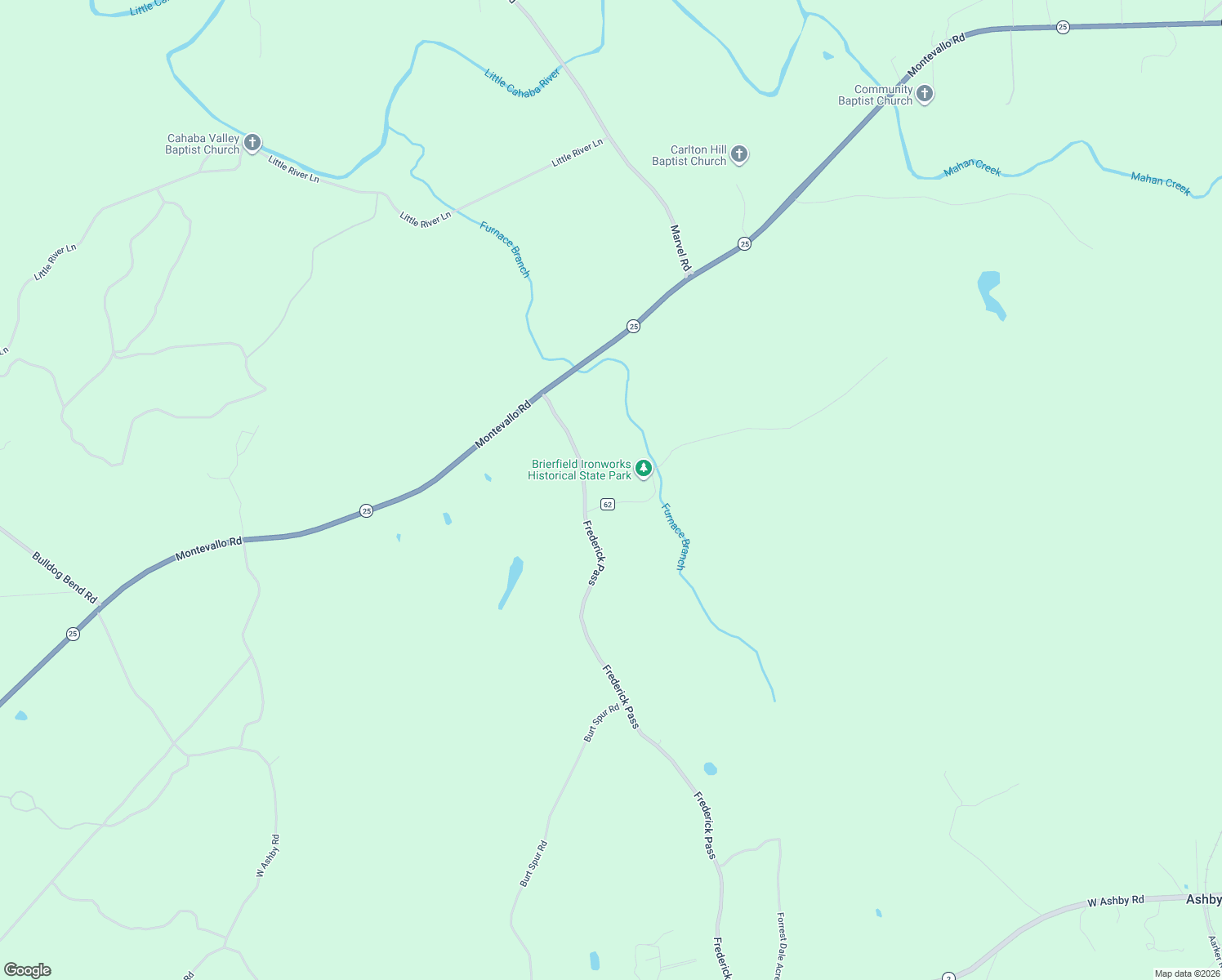 map of restaurants, bars, coffee shops, grocery stores, and more near Furnace Parkway in Brierfield
