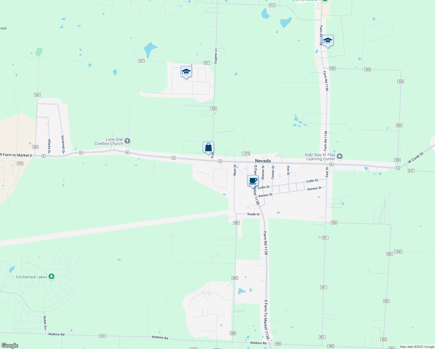 map of restaurants, bars, coffee shops, grocery stores, and more near 140 Maple Cir in Nevada
