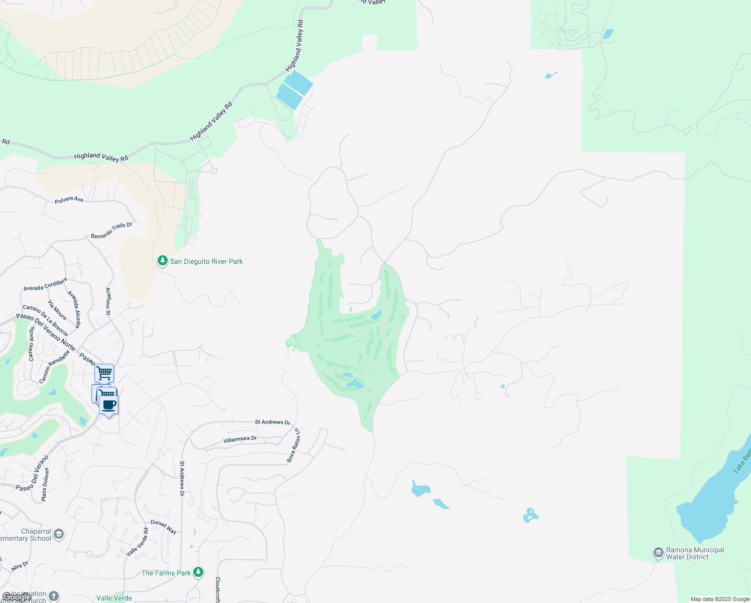 map of restaurants, bars, coffee shops, grocery stores, and more near 14155 Biscayne Place in Poway