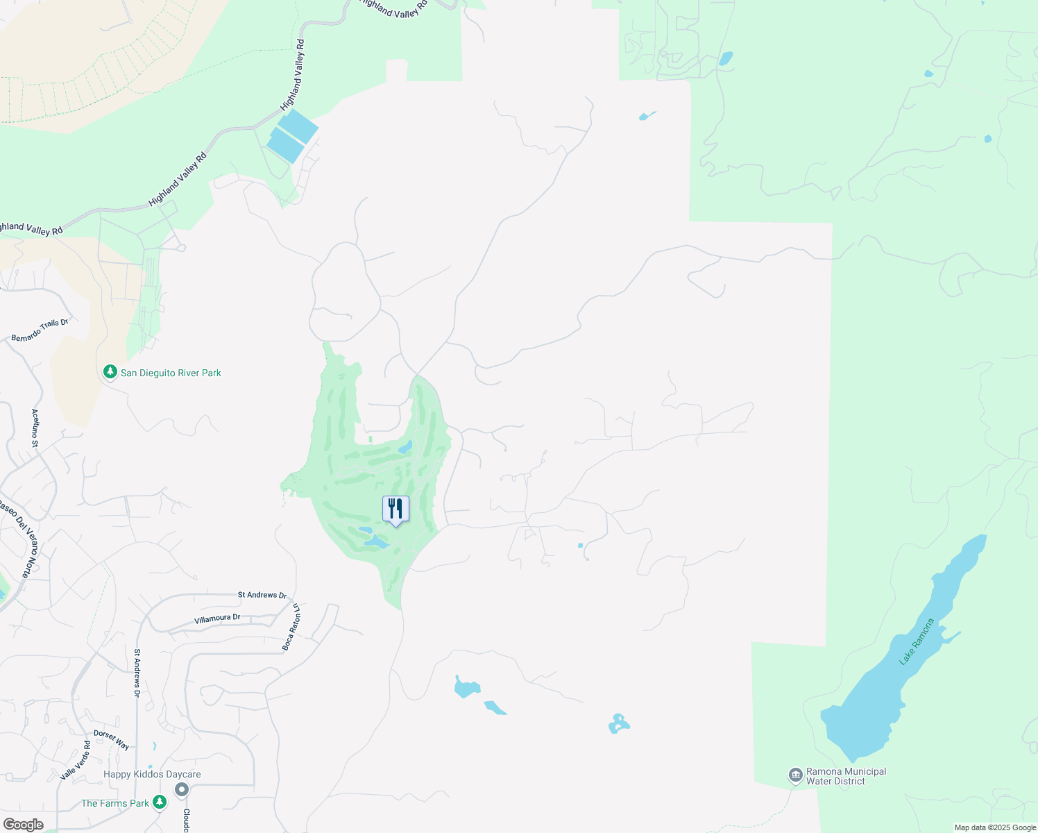 map of restaurants, bars, coffee shops, grocery stores, and more near 14460 Cheyenne Trail in Poway