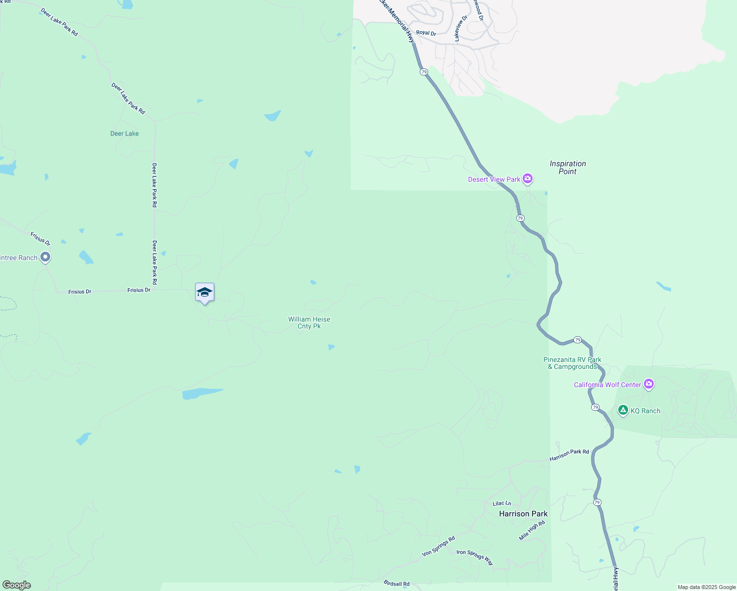 map of restaurants, bars, coffee shops, grocery stores, and more near 1068 West Incense Cedar Road in Julian