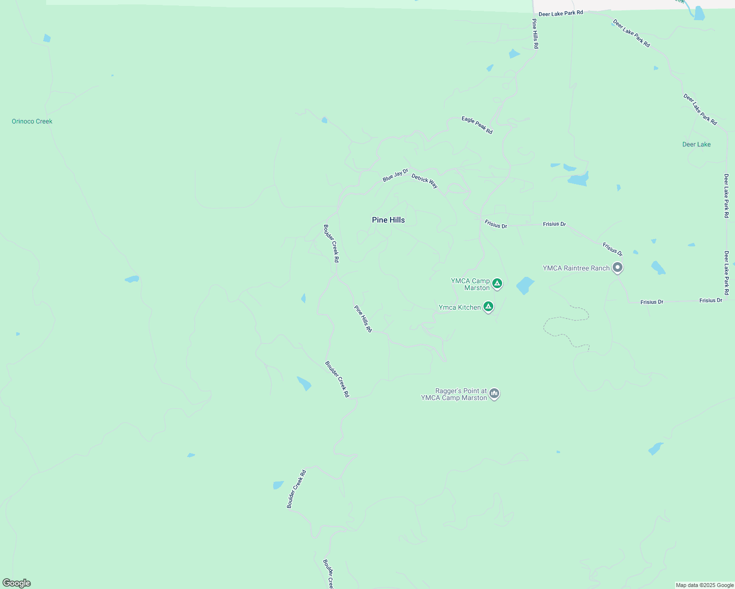 map of restaurants, bars, coffee shops, grocery stores, and more near 5222 Pine Hills Road in Julian