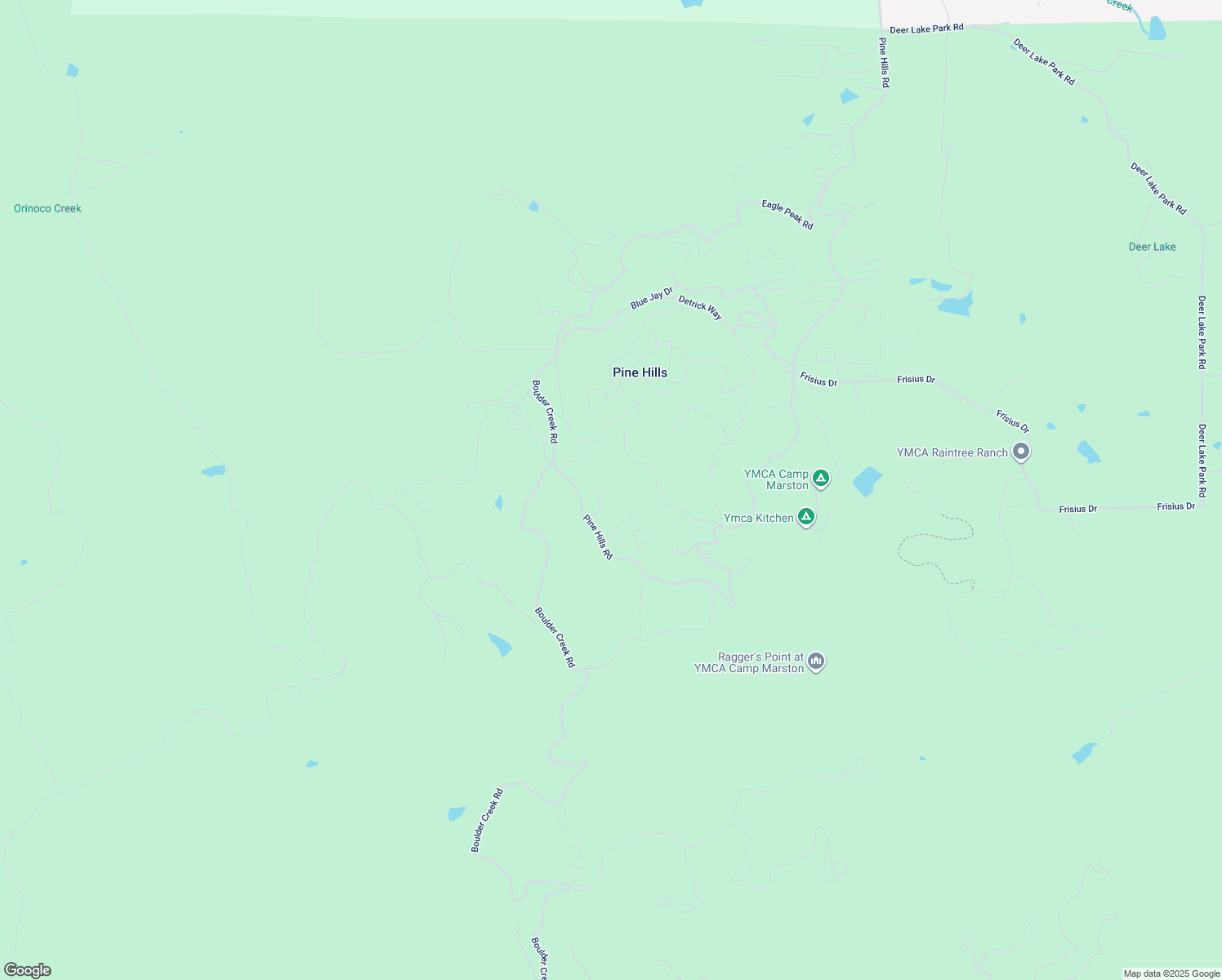 map of restaurants, bars, coffee shops, grocery stores, and more near 5222 Pine Hills Road in Julian