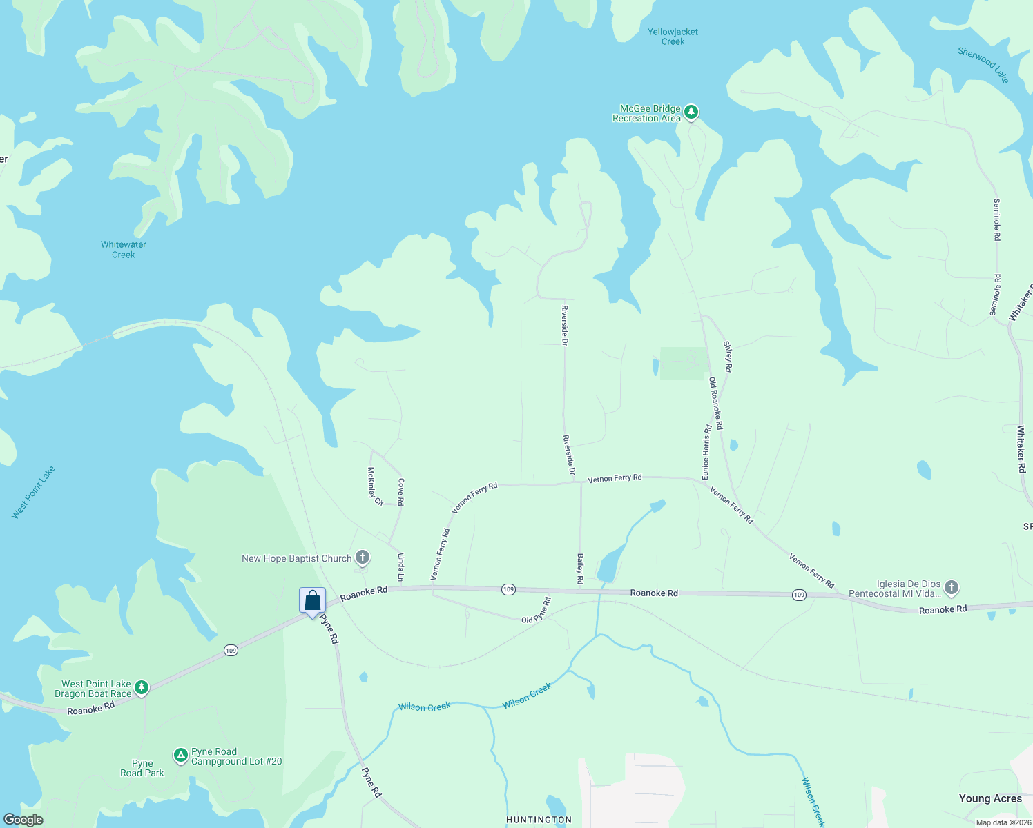 map of restaurants, bars, coffee shops, grocery stores, and more near 123 North Lake Drive in LaGrange