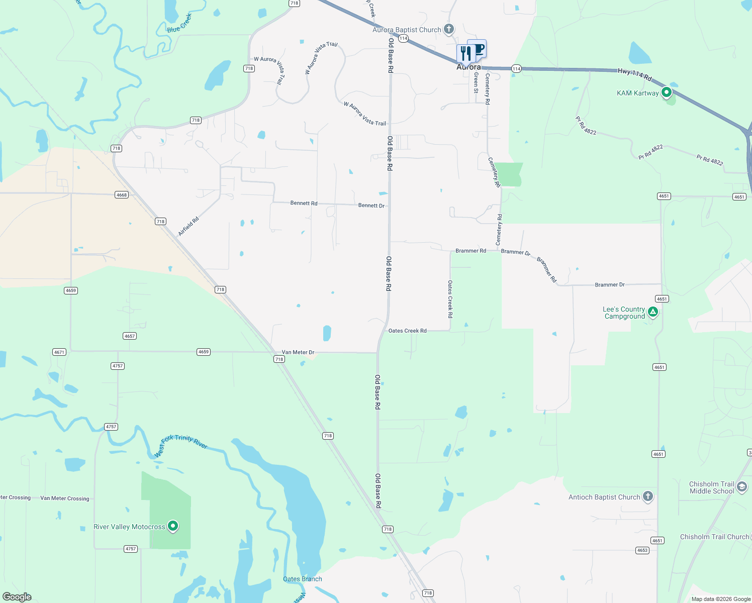 map of restaurants, bars, coffee shops, grocery stores, and more near 1300 Old Base Road in Aurora
