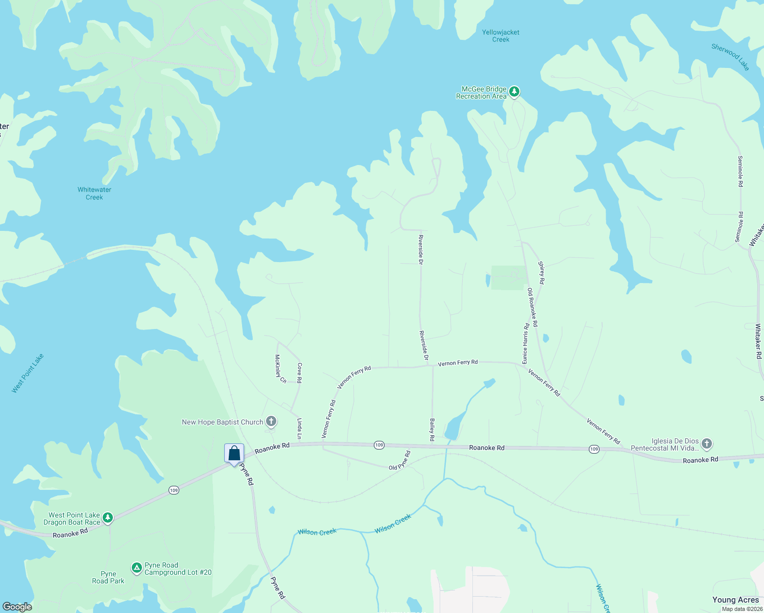 map of restaurants, bars, coffee shops, grocery stores, and more near 123 North Lake Drive in LaGrange