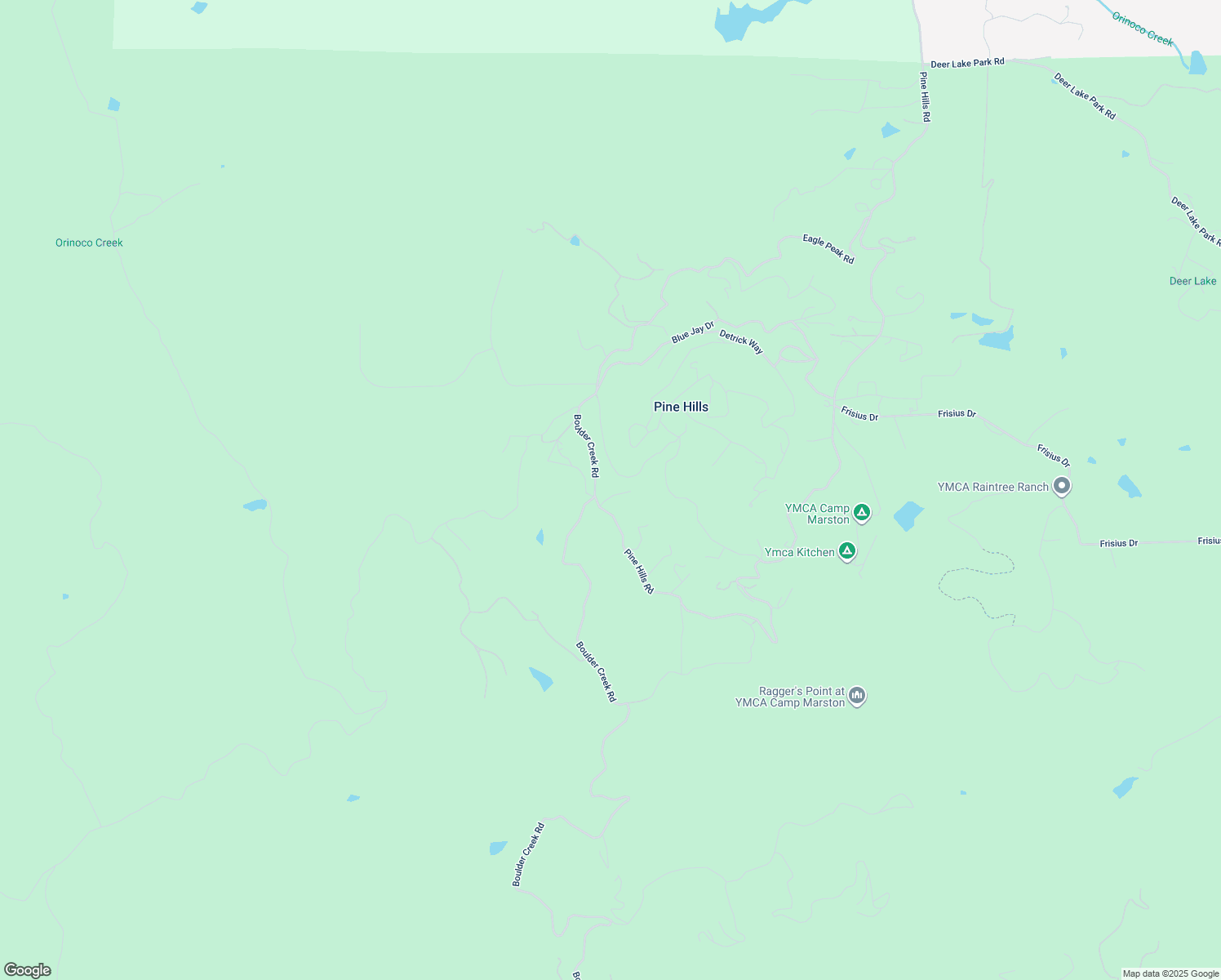 map of restaurants, bars, coffee shops, grocery stores, and more near 5294 Pine Hills Road in Julian
