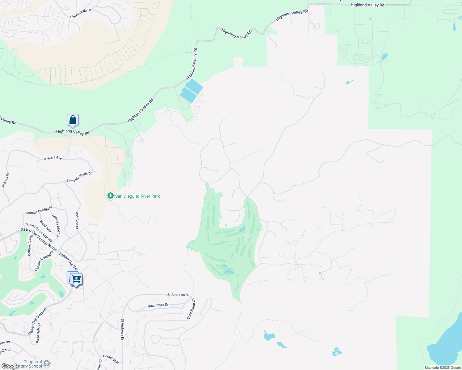 map of restaurants, bars, coffee shops, grocery stores, and more near 14170 Bryce Point in Poway