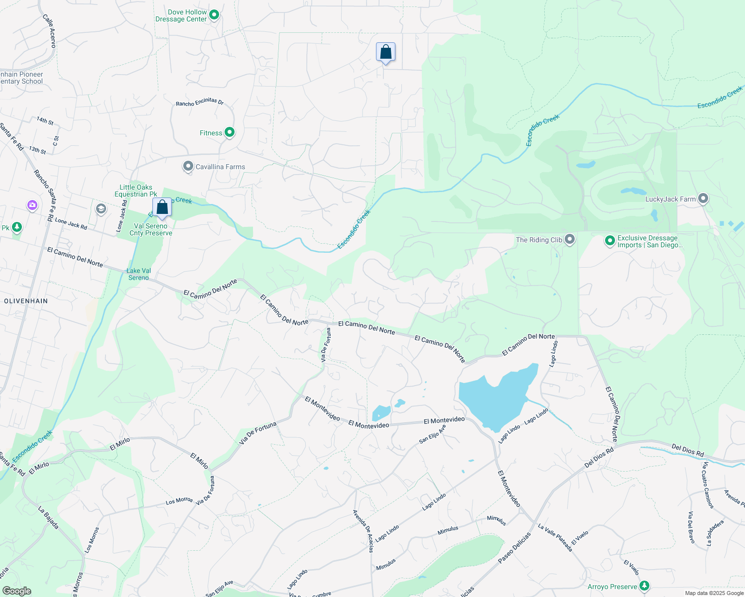 map of restaurants, bars, coffee shops, grocery stores, and more near 18245 Paseo Victoria in Rancho Santa Fe