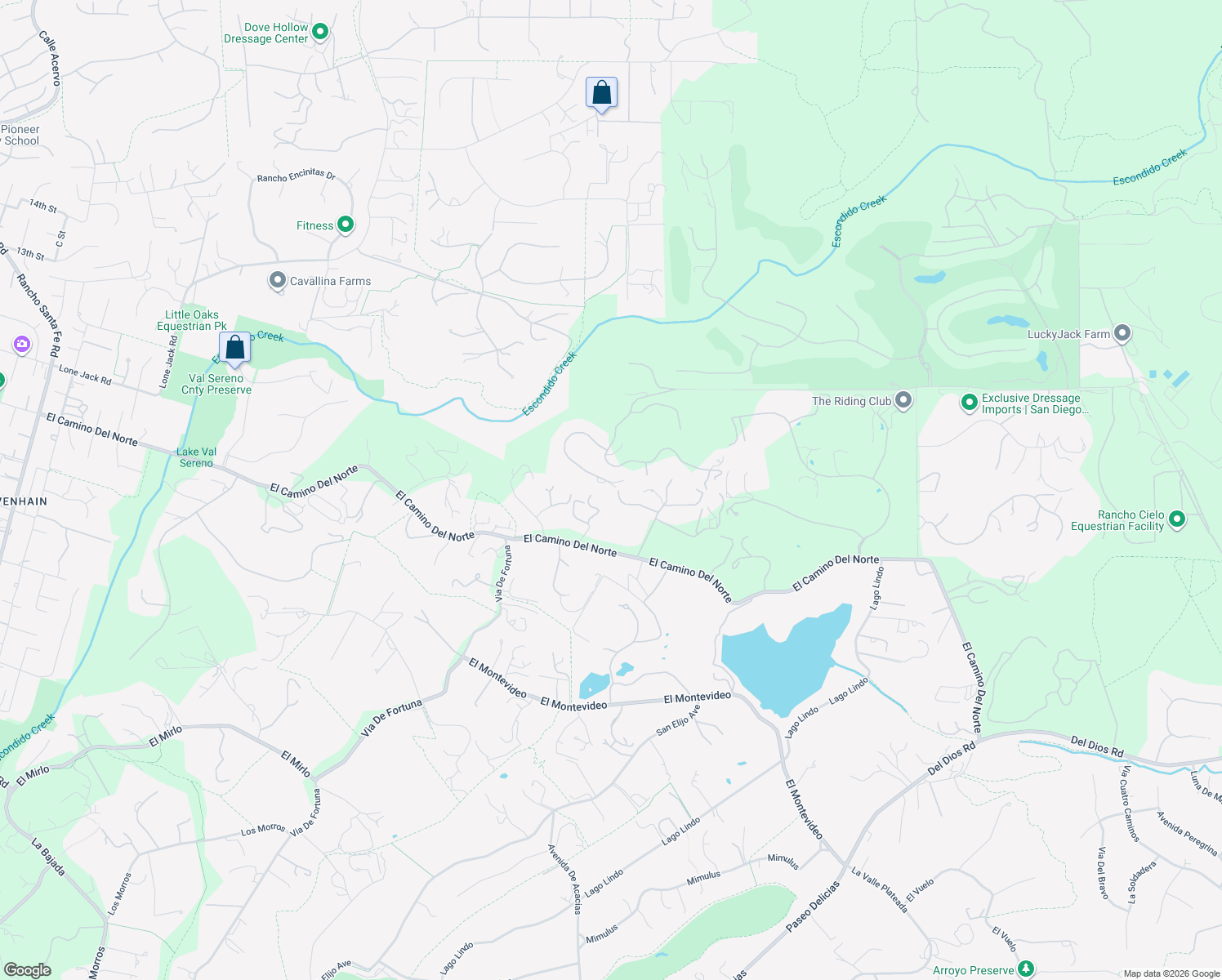 map of restaurants, bars, coffee shops, grocery stores, and more near 18124 Via Ascenso in Rancho Santa Fe