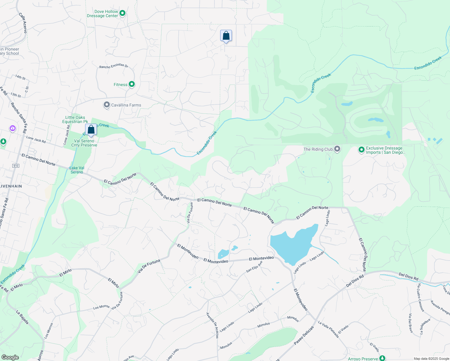 map of restaurants, bars, coffee shops, grocery stores, and more near 18124 Via Ascenso in Rancho Santa Fe