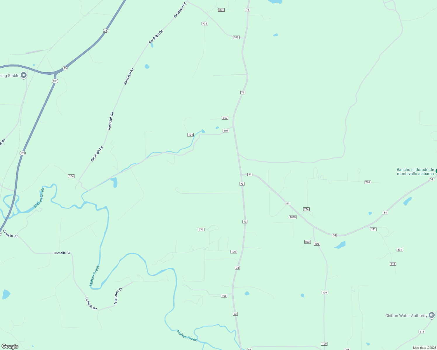 map of restaurants, bars, coffee shops, grocery stores, and more near 11315 County Road 73 in Montevallo