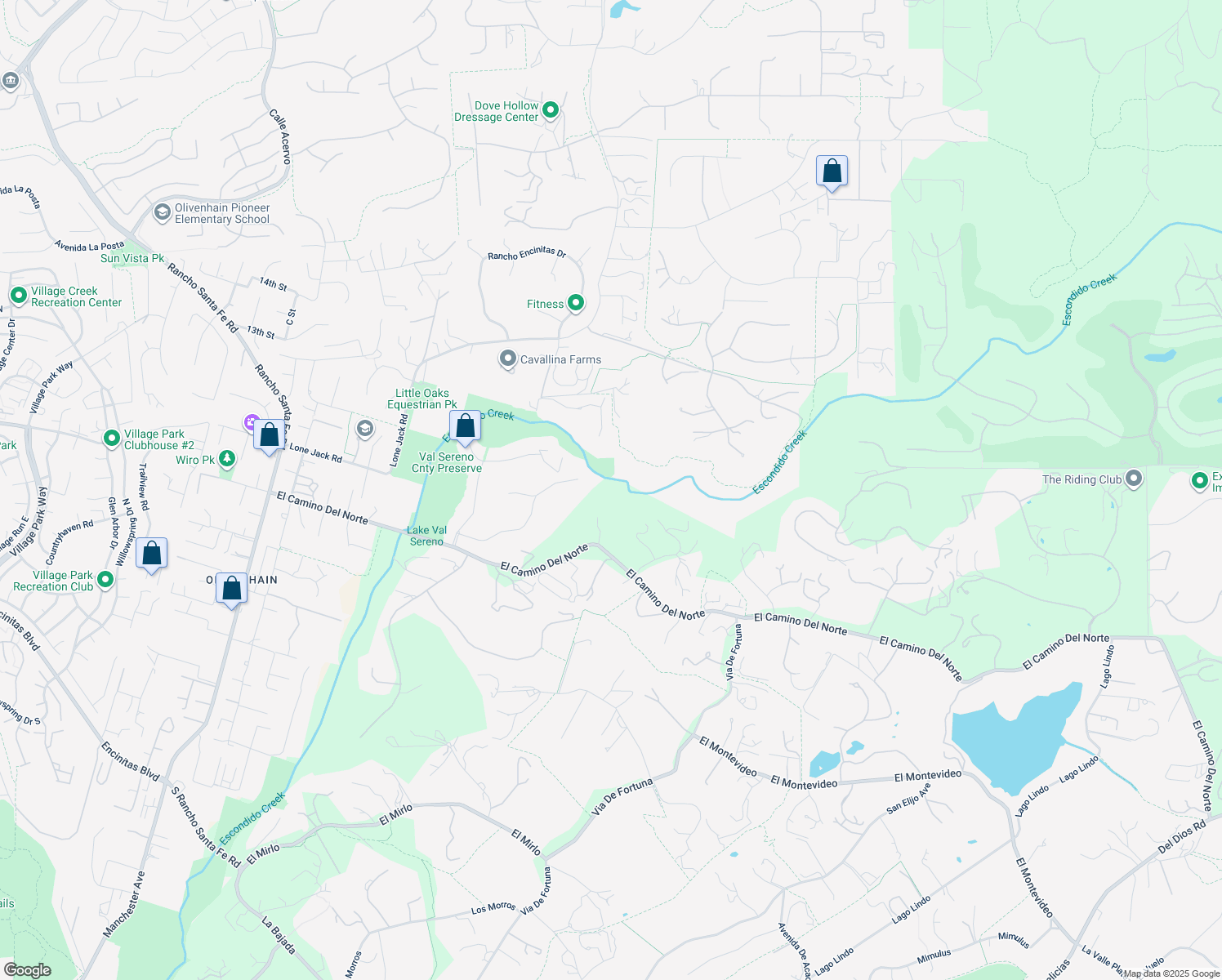map of restaurants, bars, coffee shops, grocery stores, and more near 18096 Loma Alegre in Rancho Santa Fe