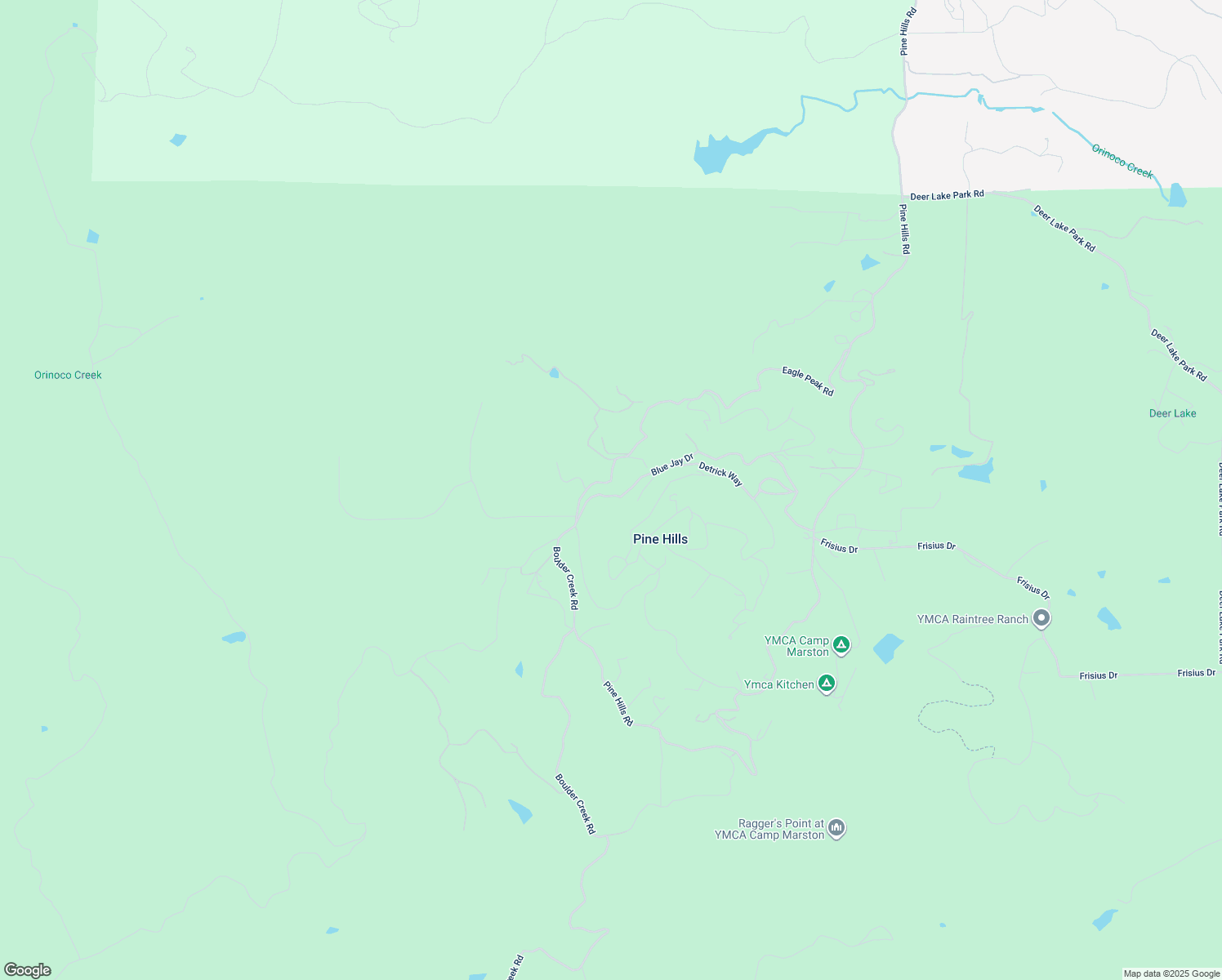 map of restaurants, bars, coffee shops, grocery stores, and more near 3290 Blue Jay Drive in Julian
