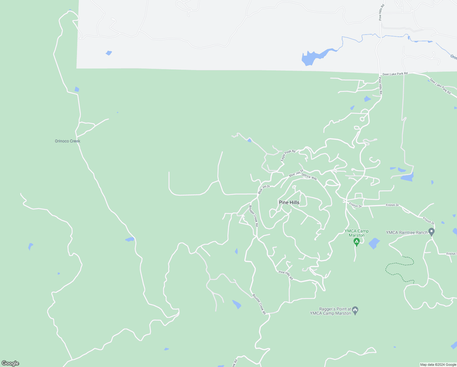 map of restaurants, bars, coffee shops, grocery stores, and more near 3280 Black Oak Lane in Julian