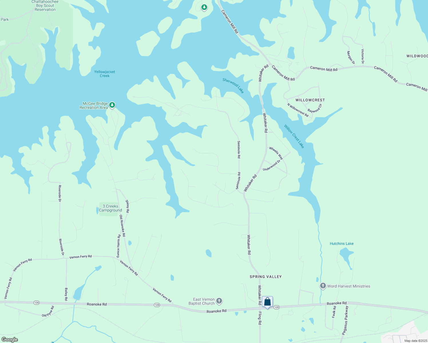 map of restaurants, bars, coffee shops, grocery stores, and more near 184 Highland Trail in LaGrange