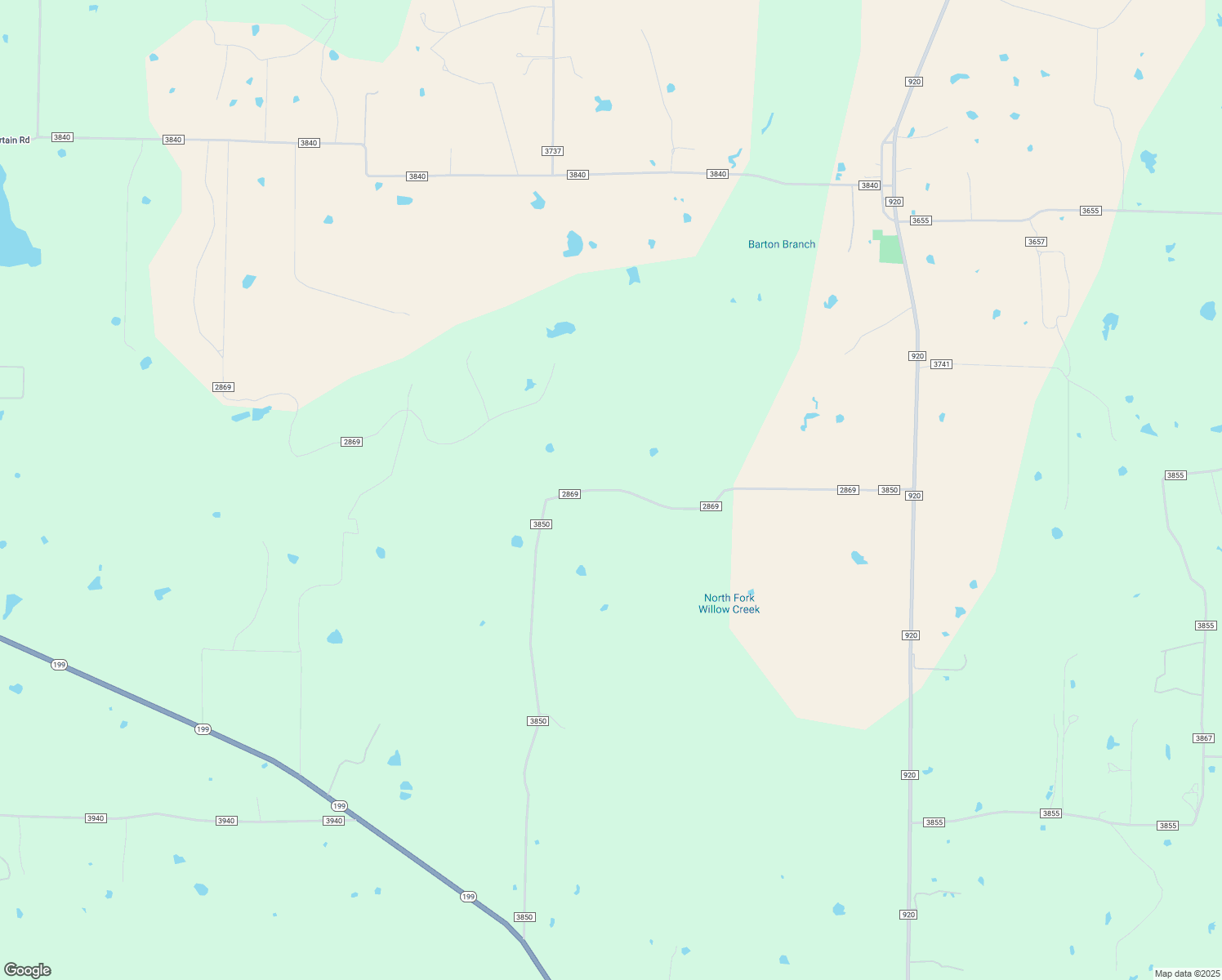 map of restaurants, bars, coffee shops, grocery stores, and more near County Road 2869 in Poolville