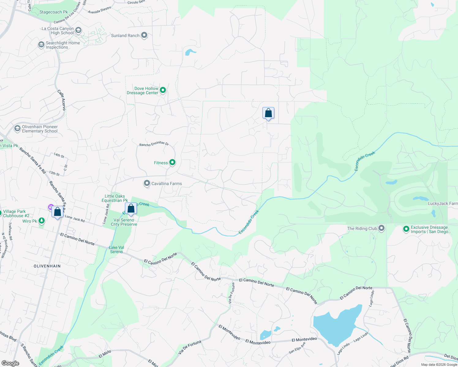 map of restaurants, bars, coffee shops, grocery stores, and more near 3303 Lilac Summit in Encinitas
