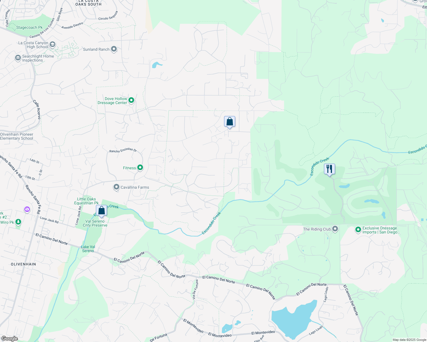 map of restaurants, bars, coffee shops, grocery stores, and more near 3478 Lilac Summit in Encinitas