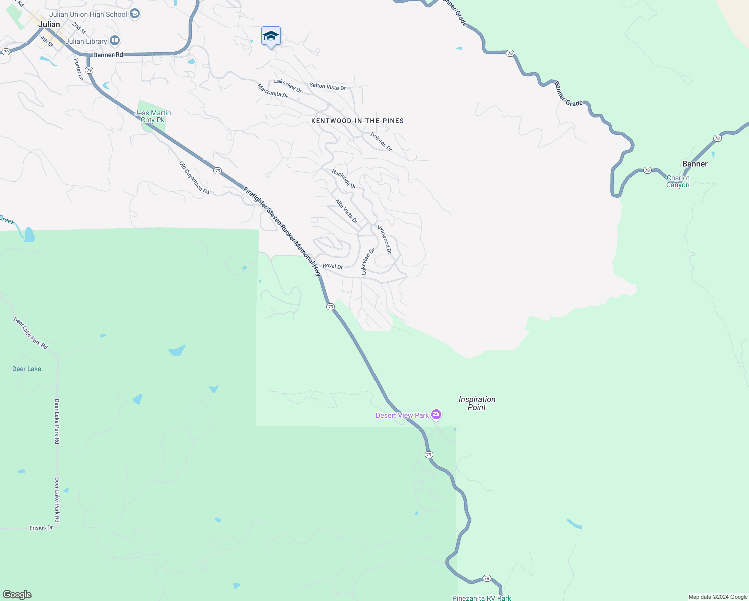 map of restaurants, bars, coffee shops, grocery stores, and more near in Julian