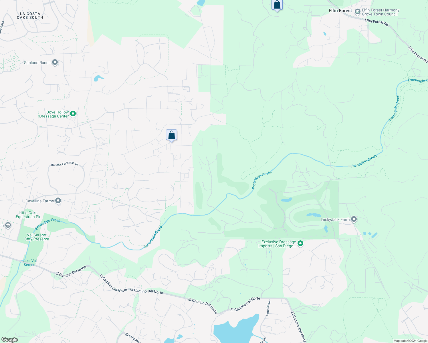 map of restaurants, bars, coffee shops, grocery stores, and more near 6320 Calle Ponte Bella in Rancho Santa Fe