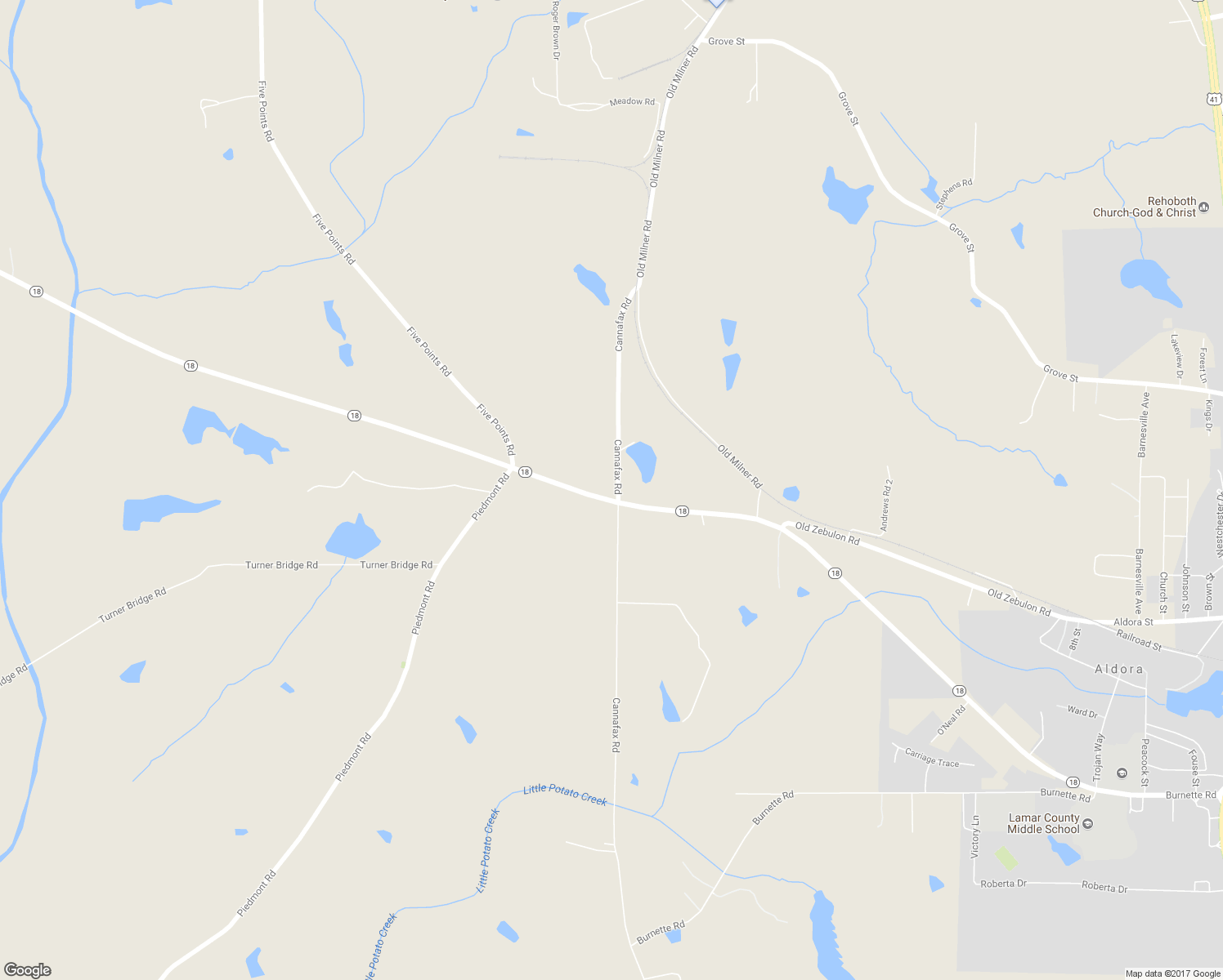 map of restaurants, bars, coffee shops, grocery stores, and more near 865 Georgia 18 in Barnesville