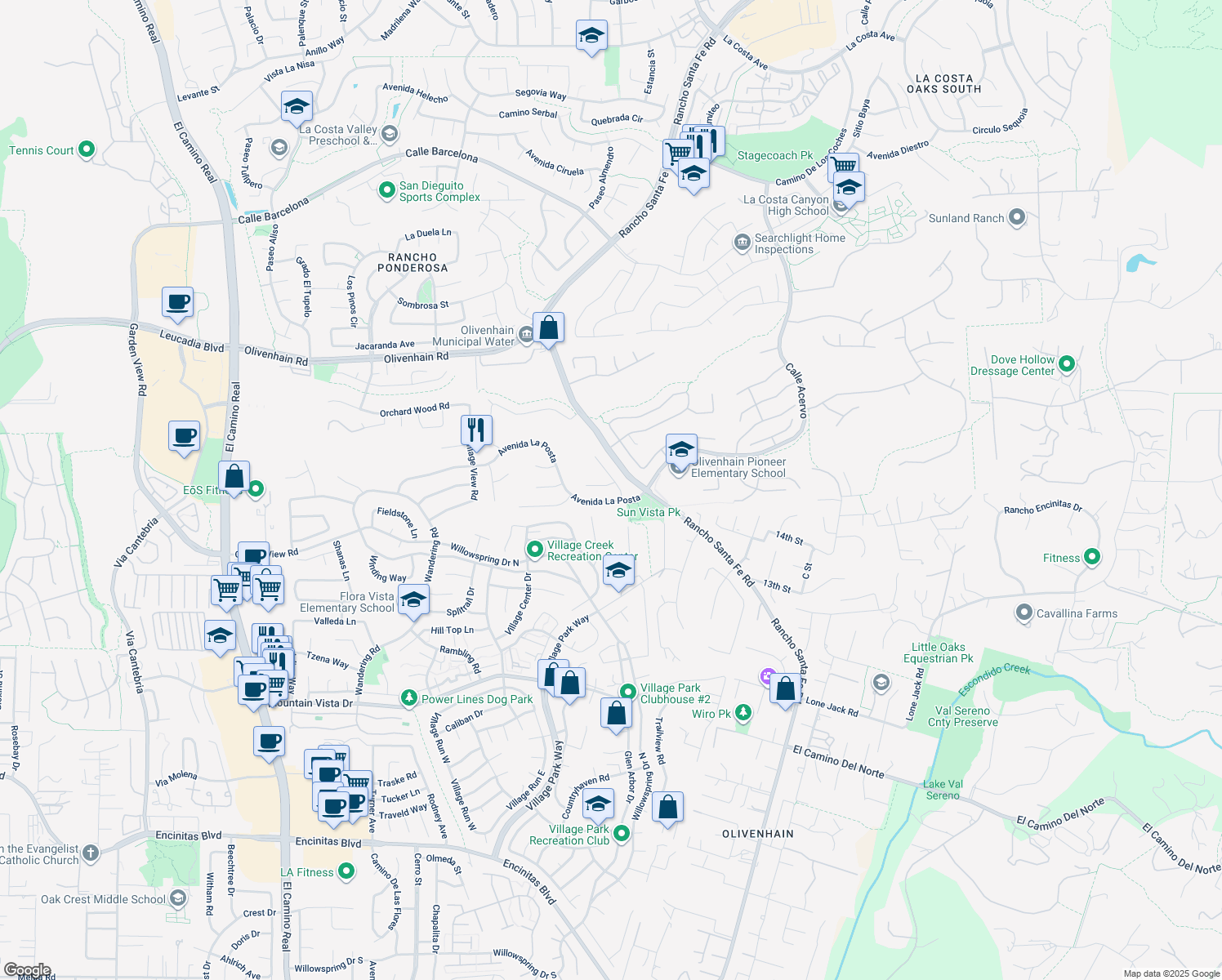 map of restaurants, bars, coffee shops, grocery stores, and more near 1981 Avenida Joaquin in Encinitas