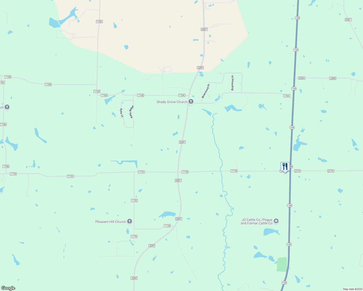 map of restaurants, bars, coffee shops, grocery stores, and more near Farm to Market Road 2297 in Sulphur Springs