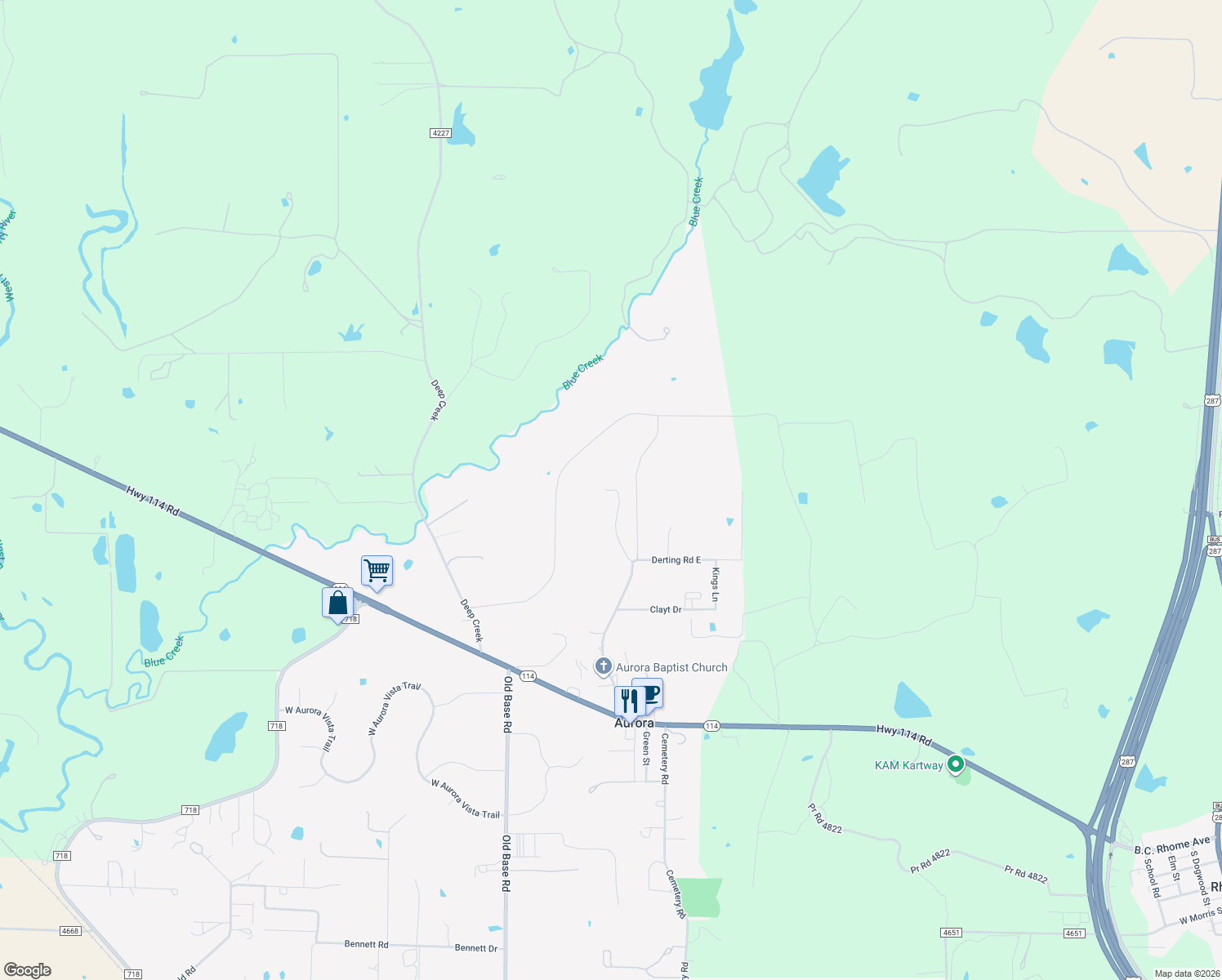 map of restaurants, bars, coffee shops, grocery stores, and more near 213 Private Lane in Aurora