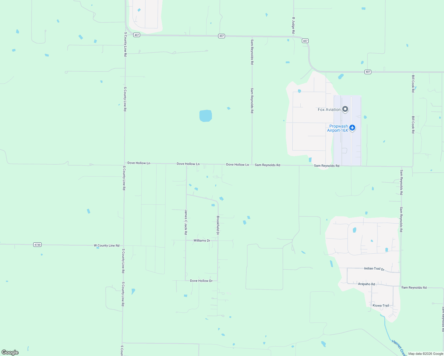 map of restaurants, bars, coffee shops, grocery stores, and more near 9691 Blubaugh Road in Justin
