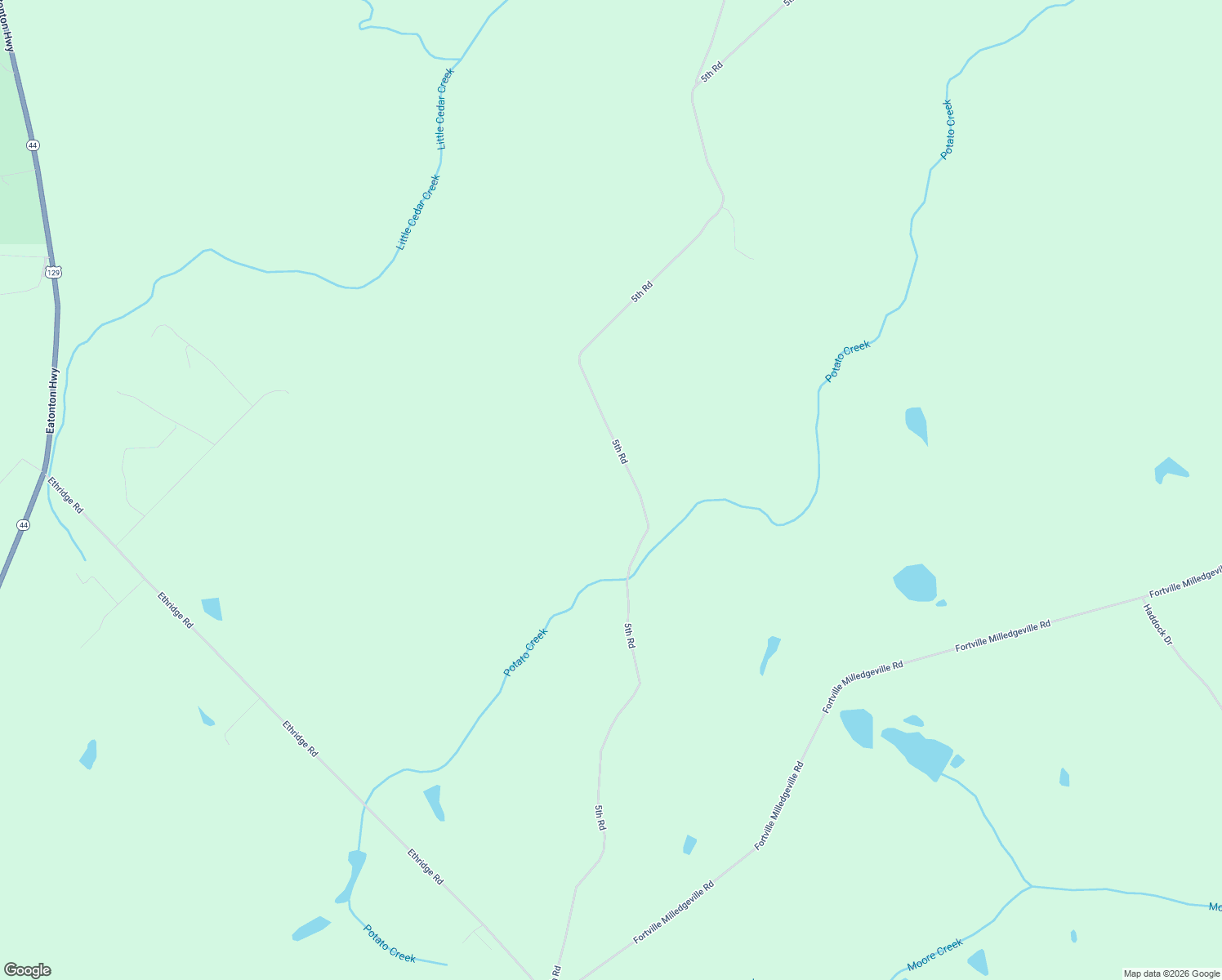 map of restaurants, bars, coffee shops, grocery stores, and more near 441 5th Road in Haddock