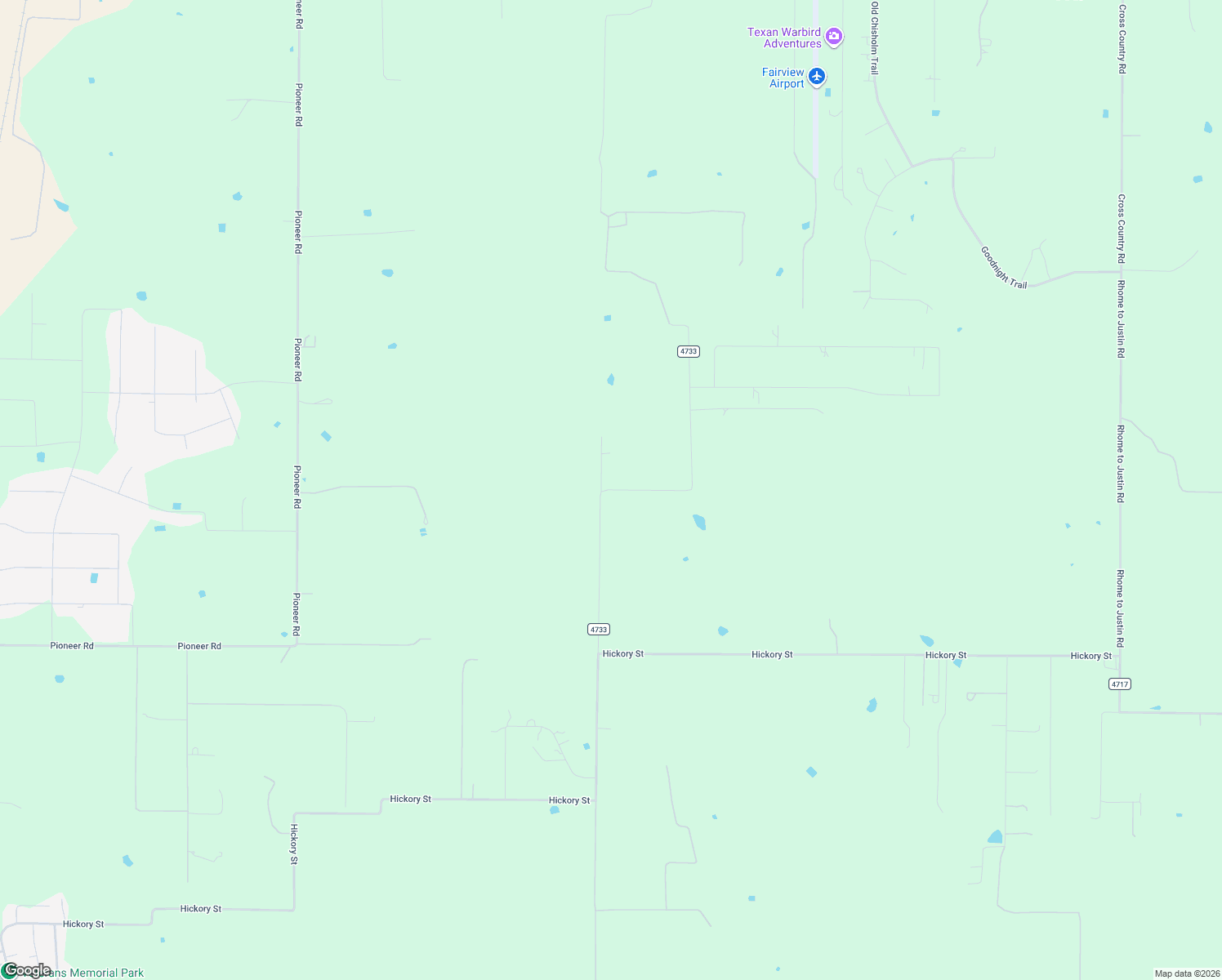 map of restaurants, bars, coffee shops, grocery stores, and more near County Road 4733 in Rhome