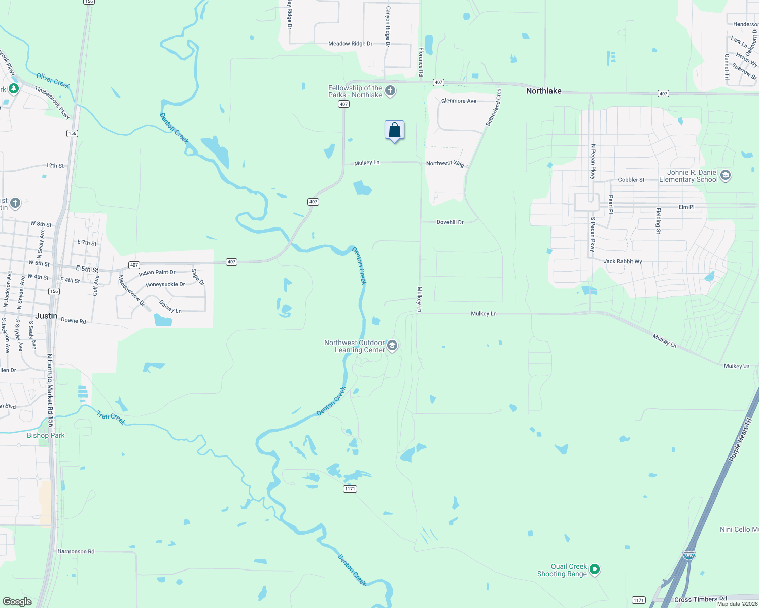 map of restaurants, bars, coffee shops, grocery stores, and more near 7801 Mulkey Ln in Northlake