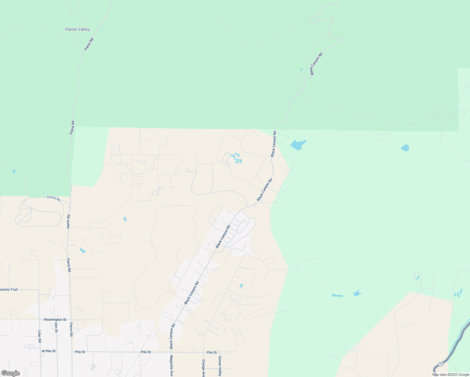 map of restaurants, bars, coffee shops, grocery stores, and more near 23118 Stokes Road in Ramona