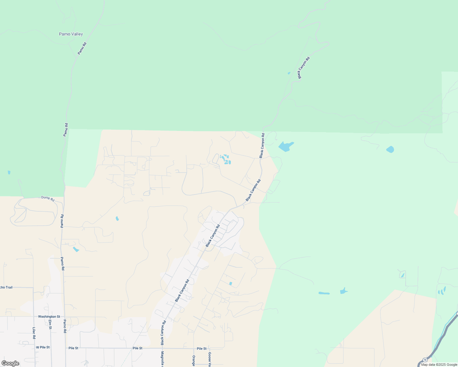 map of restaurants, bars, coffee shops, grocery stores, and more near 23118 Stokes Road in Ramona