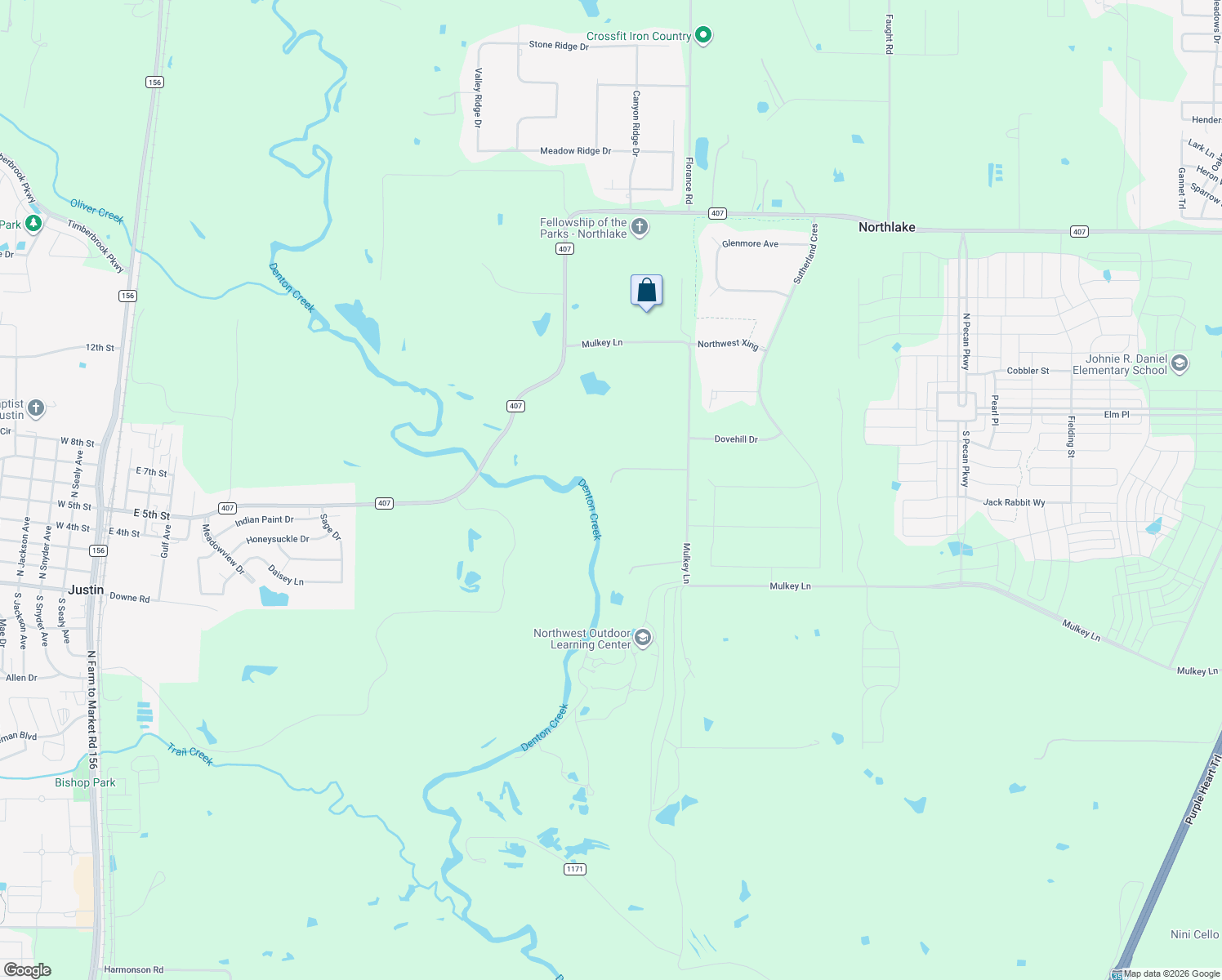 map of restaurants, bars, coffee shops, grocery stores, and more near 8041 Mulkey Road in Northlake