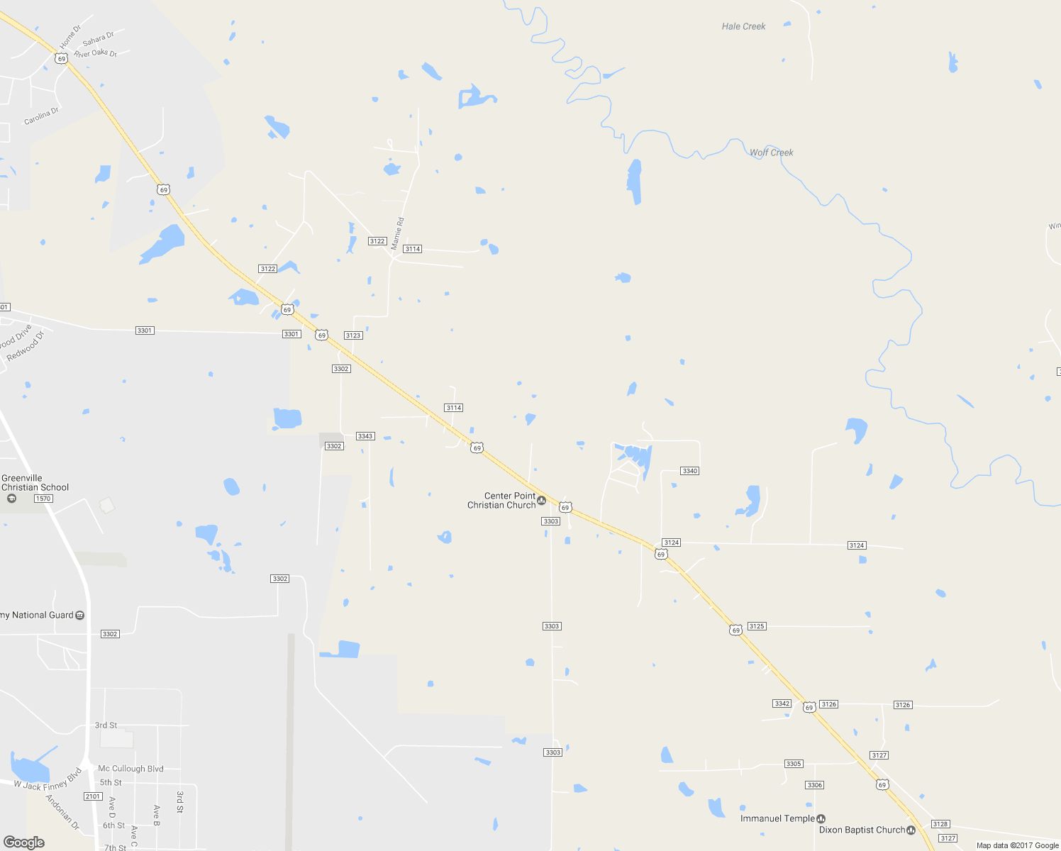 map of restaurants, bars, coffee shops, grocery stores, and more near 2691 U.S. 69 in Greenville